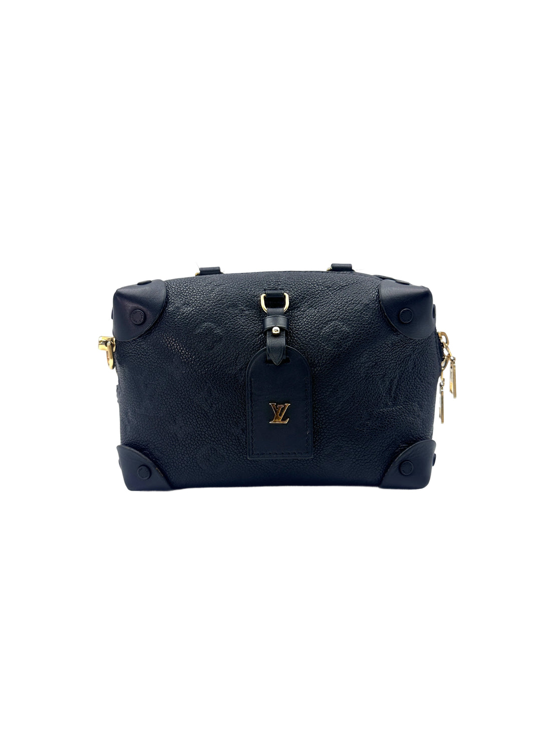 Louis Vuitton Petite Malle Souple Black Monogram Empreinte Handle Bag LV2066