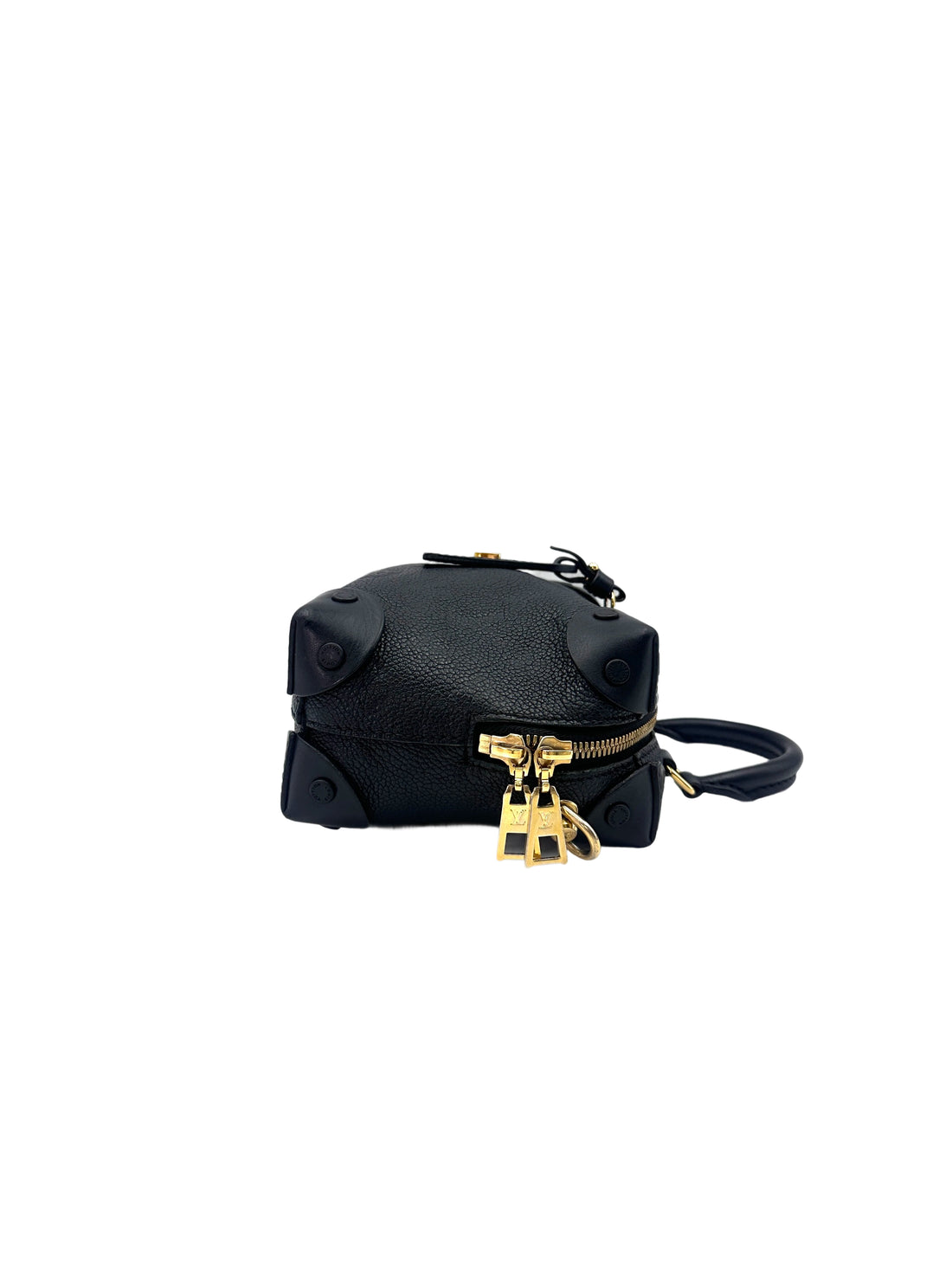 Louis Vuitton Petite Malle Souple Black Monogram Empreinte Handle Bag LV2066