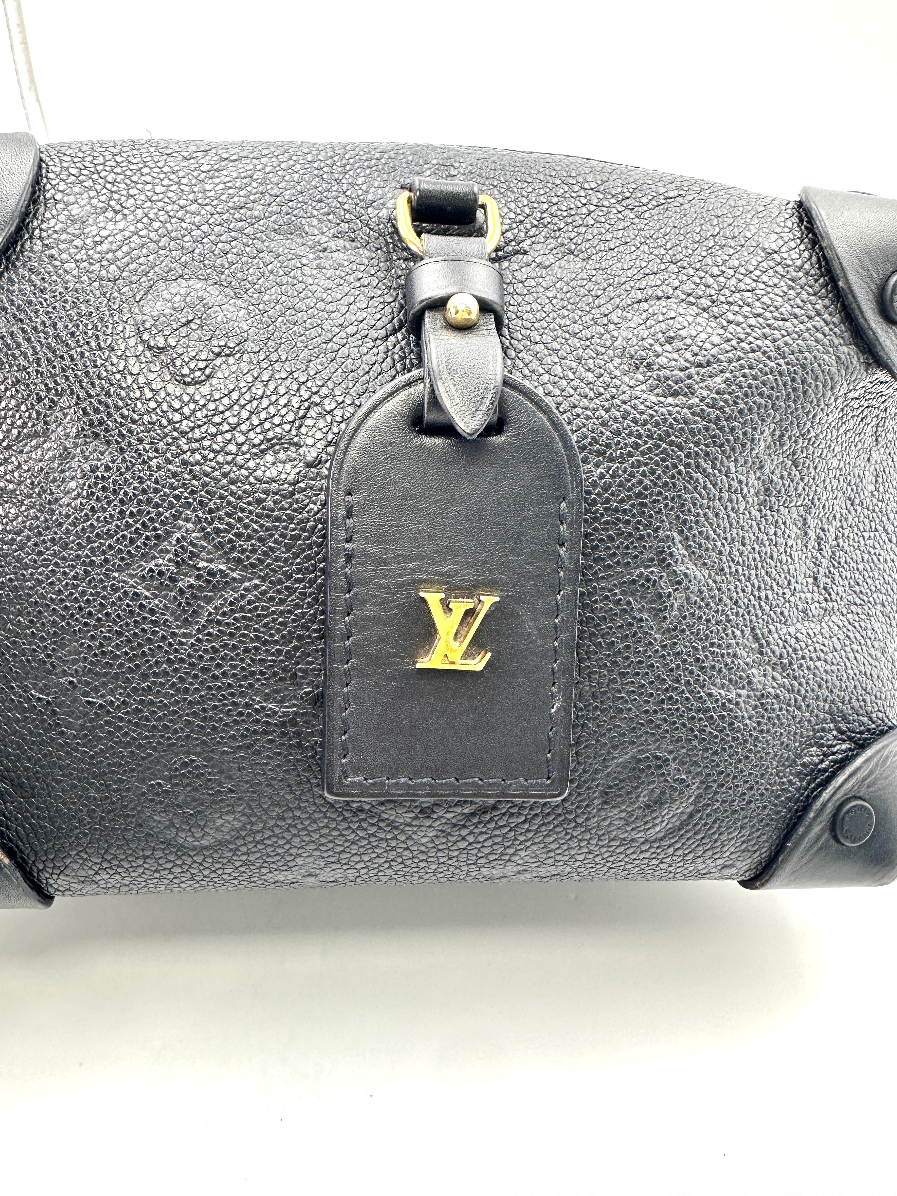 Louis Vuitton Petite Malle Souple Black Monogram Empreinte Handle Bag LV2066