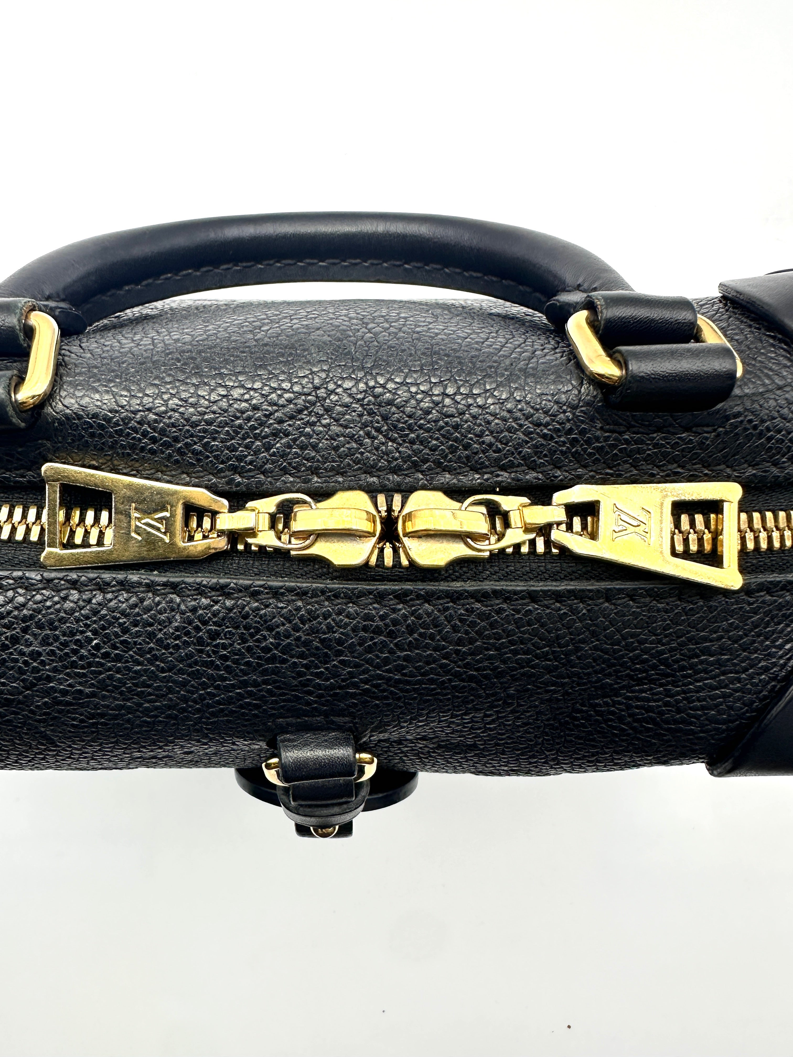 Louis Vuitton Petite Malle Souple Black Monogram Empreinte Handle Bag LV2066