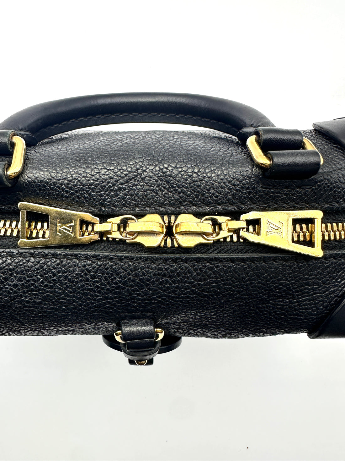 Louis Vuitton Petite Malle Souple Black Monogram Empreinte Handle Bag LV2066