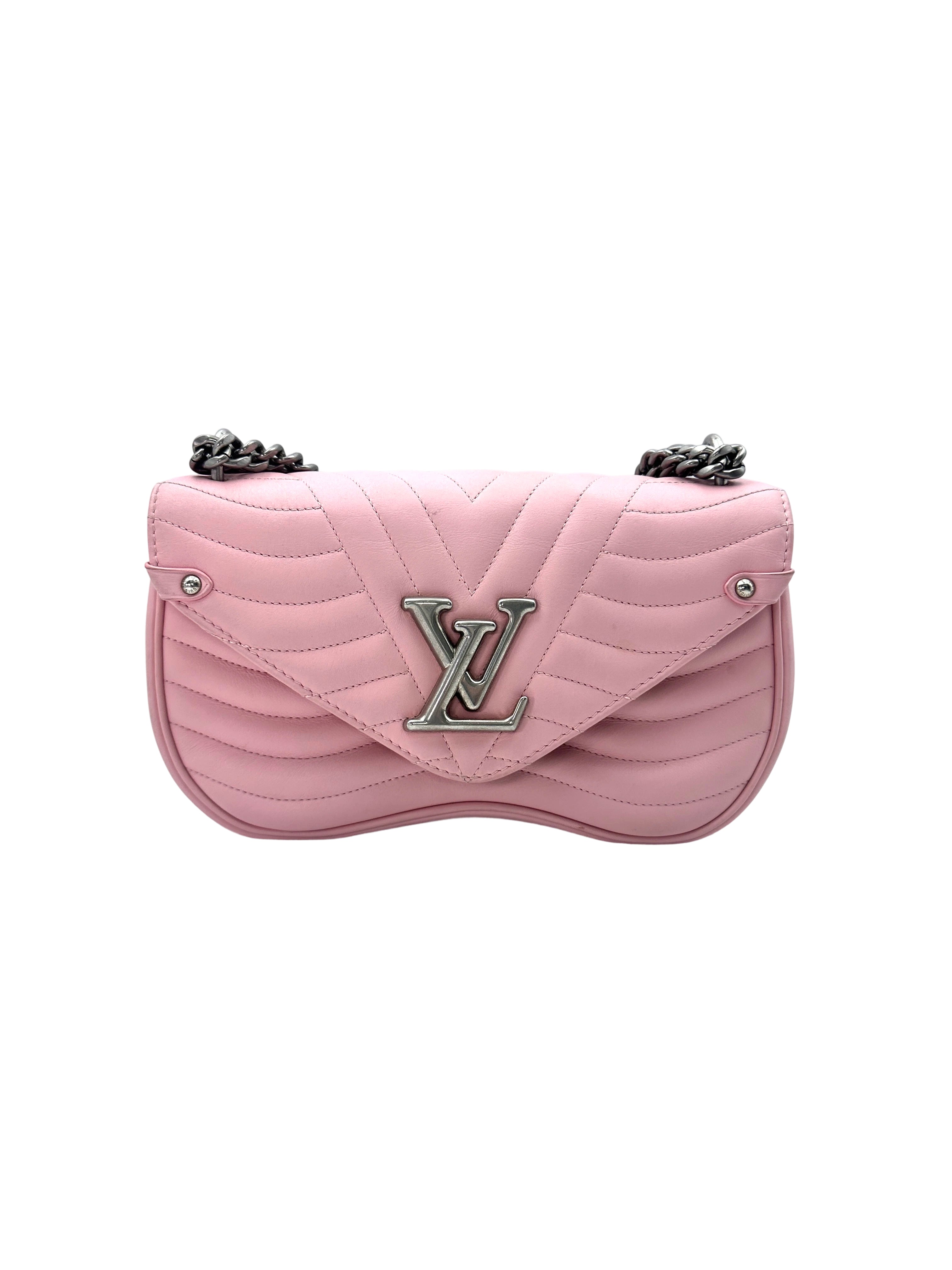 Louis Vuitton New Wave MM Pink Chevron Quilted Leather Shoulder Bag LV2067