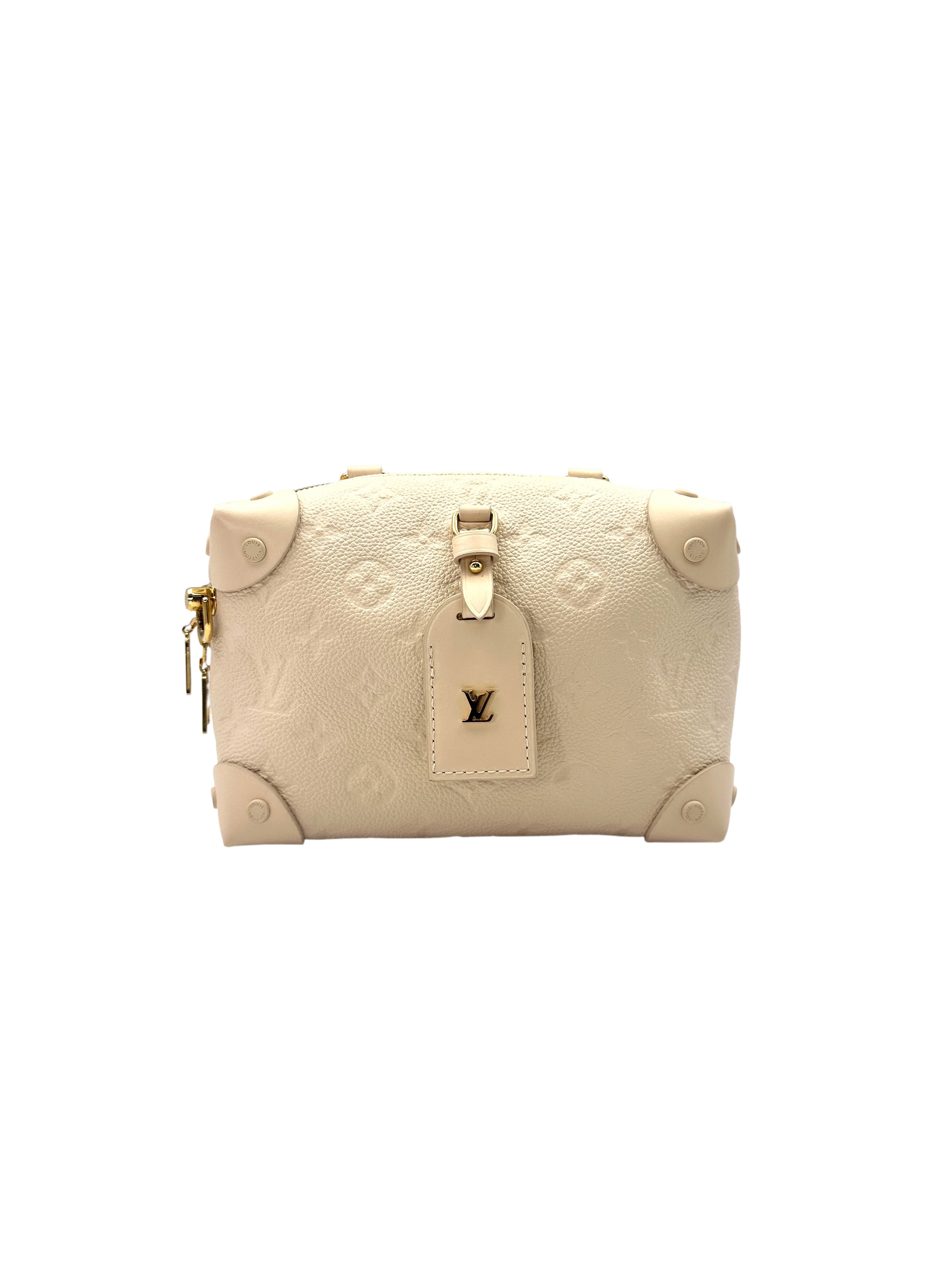 Louis Vuitton Petite Malle Souple White Monogram Empreinte Shoulder Bag LV2082
