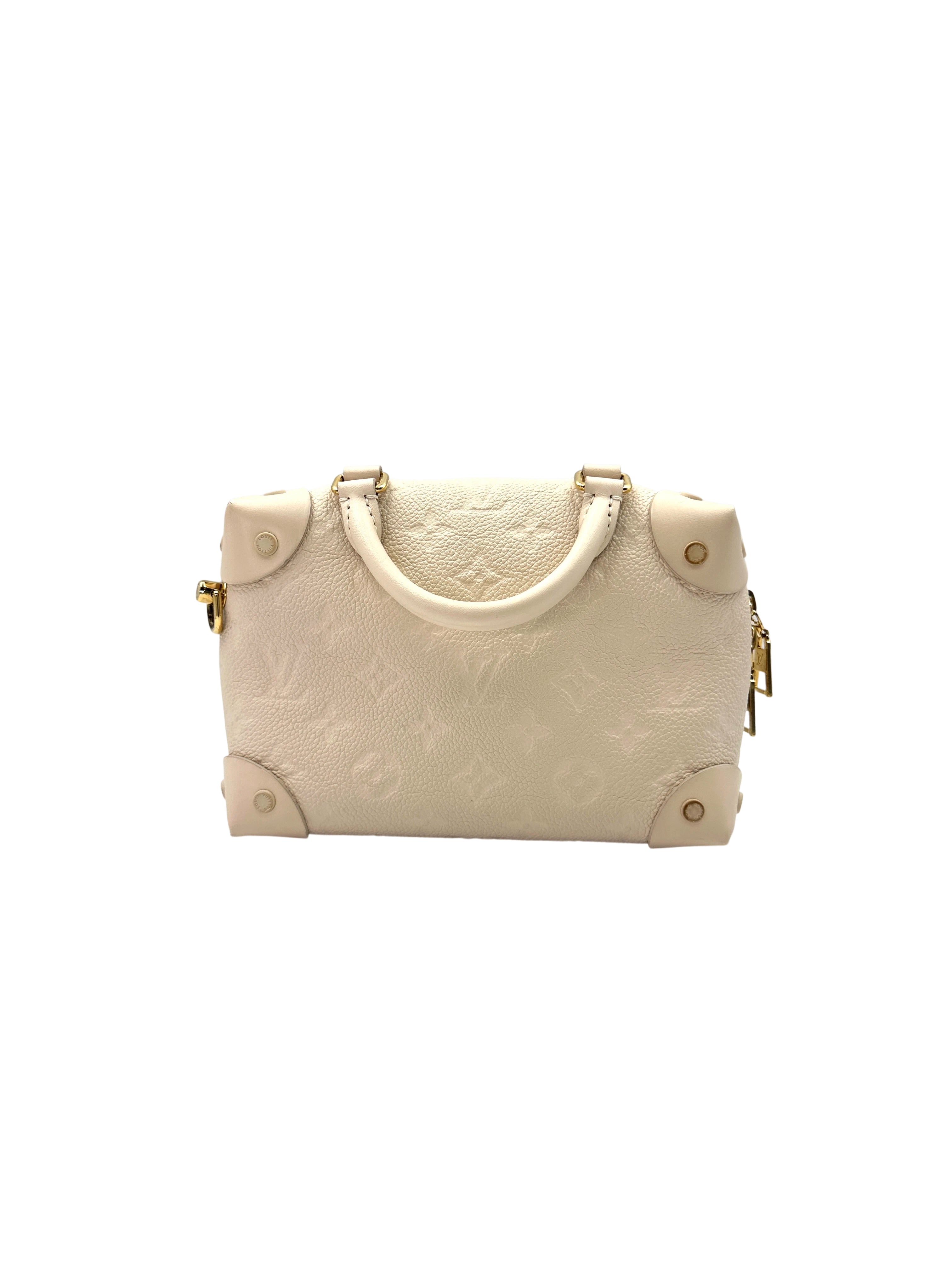 Louis Vuitton Petite Malle Souple White Monogram Empreinte Shoulder Bag LV2082