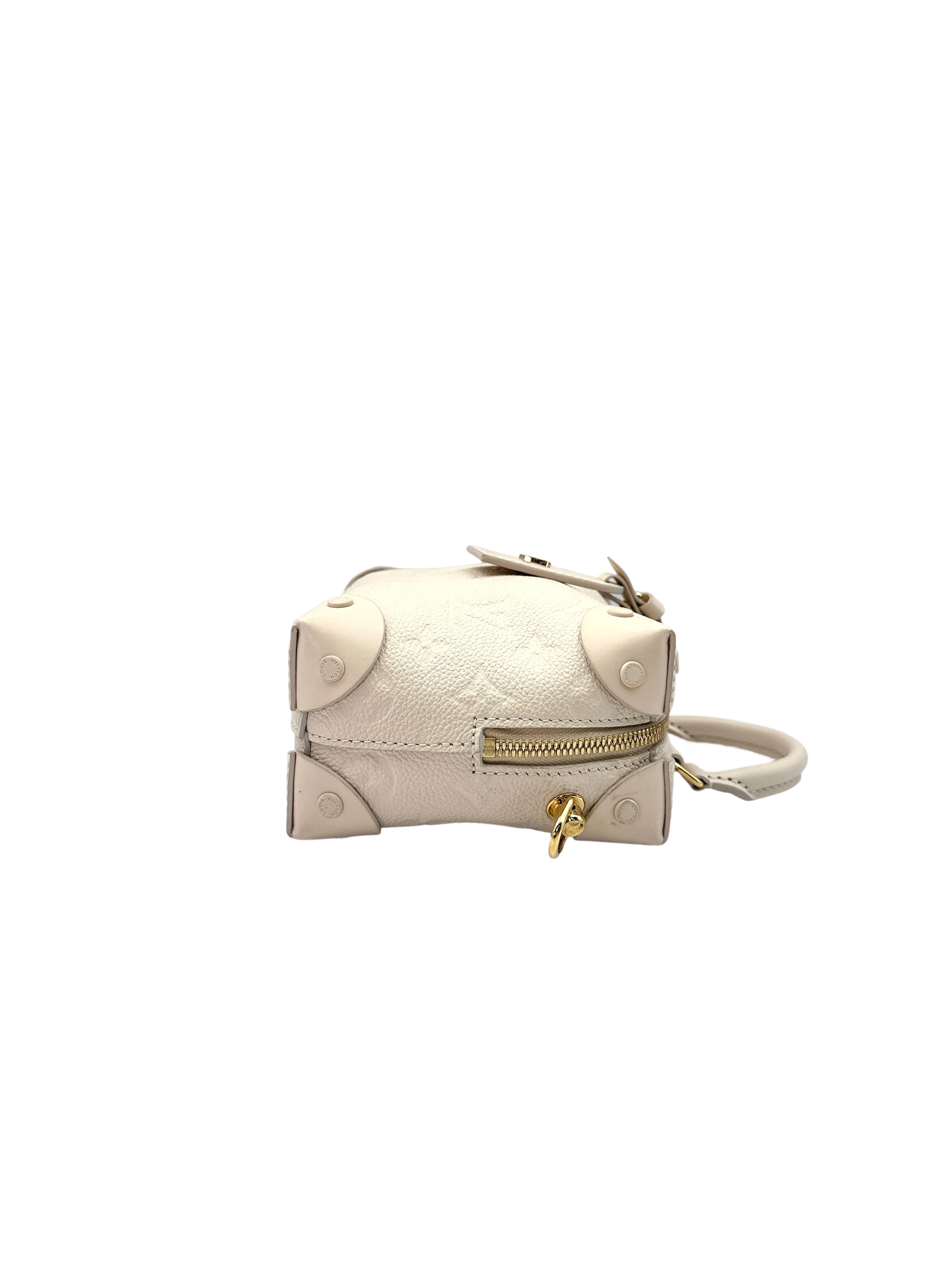 Louis Vuitton Petite Malle Souple White Monogram Empreinte Shoulder Bag LV2082