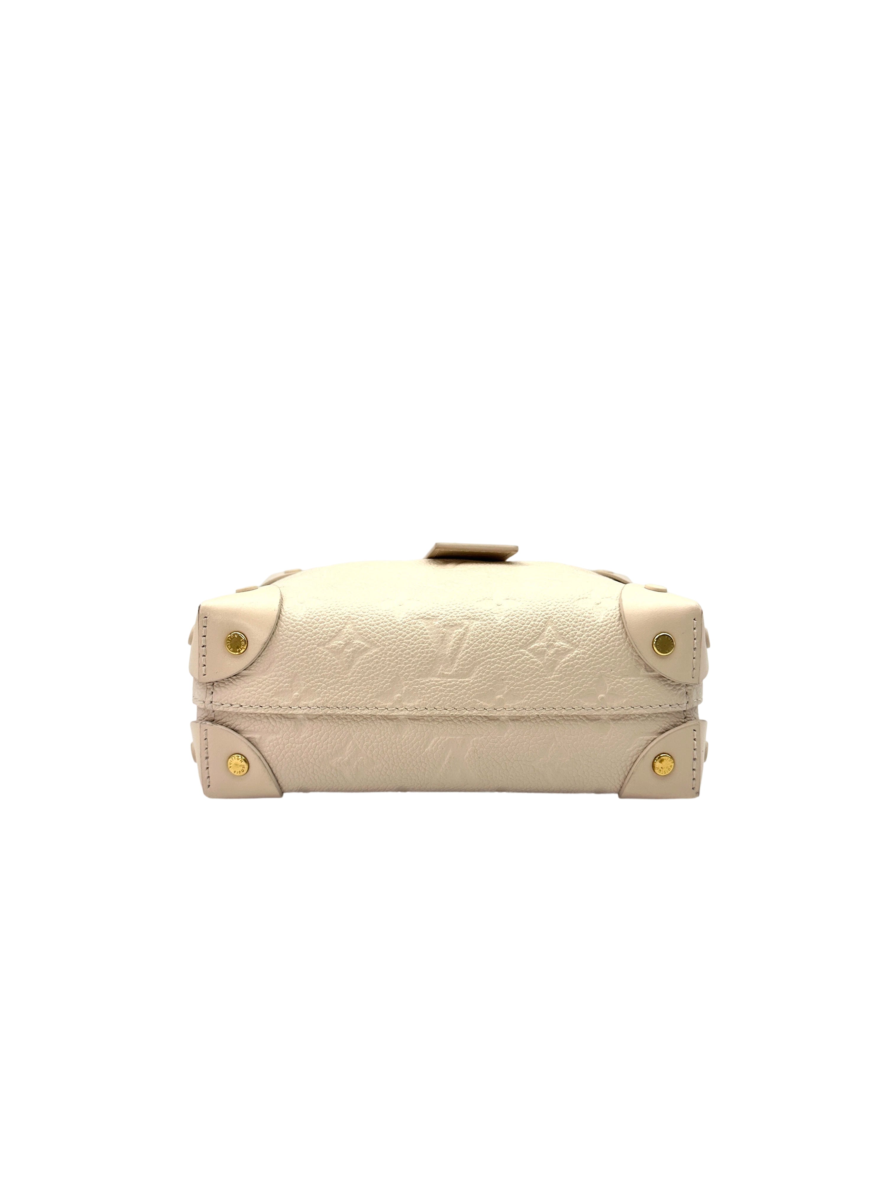 Louis Vuitton Petite Malle Souple White Monogram Empreinte Shoulder Bag LV2082