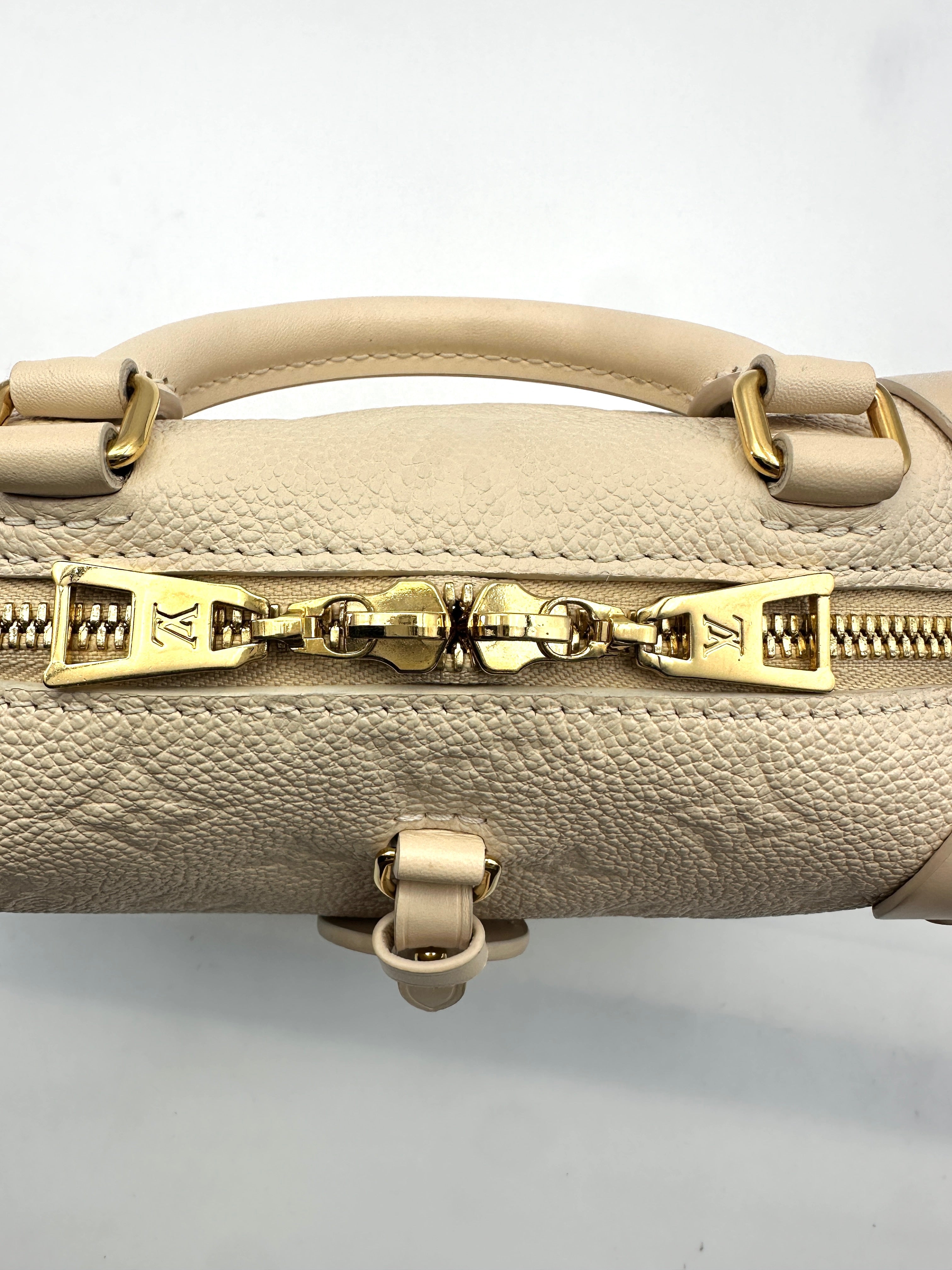 Louis Vuitton Petite Malle Souple White Monogram Empreinte Shoulder Bag LV2082
