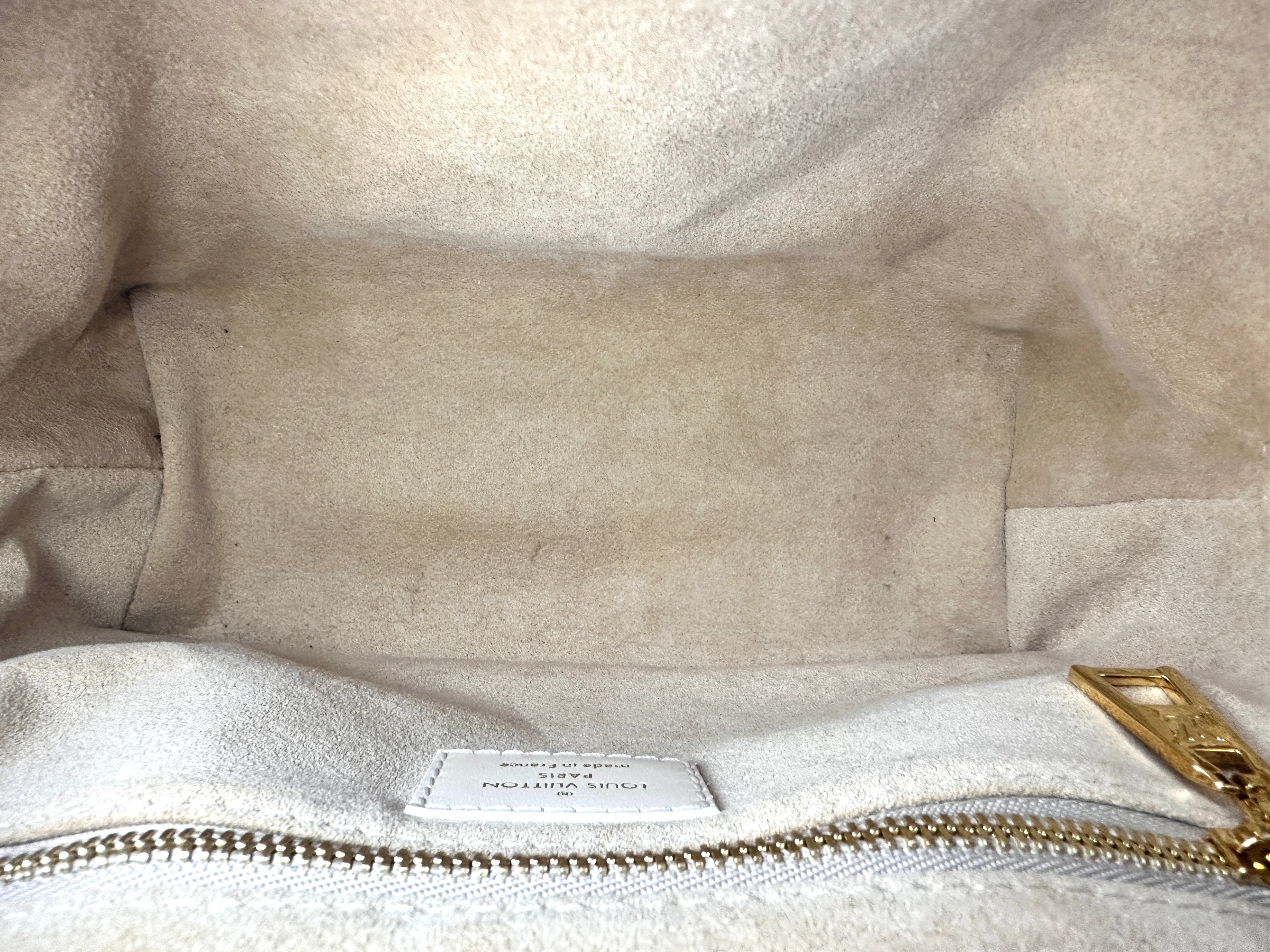 Louis Vuitton Petite Malle Souple White Monogram Empreinte Shoulder Bag LV2082