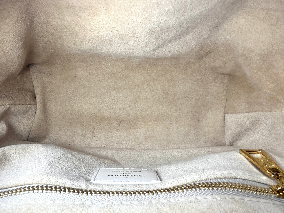 Louis Vuitton Petite Malle Souple White Monogram Empreinte Shoulder Bag LV2082