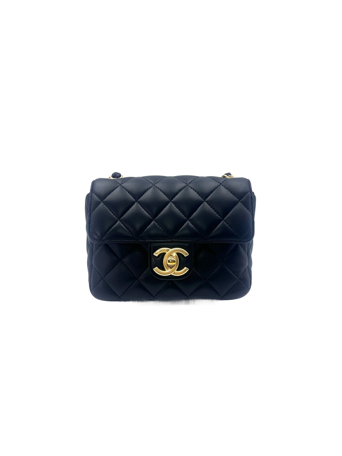 Chanel 23C Black Quilted Lambskin Square Flap Bag(H2***90) CC1501