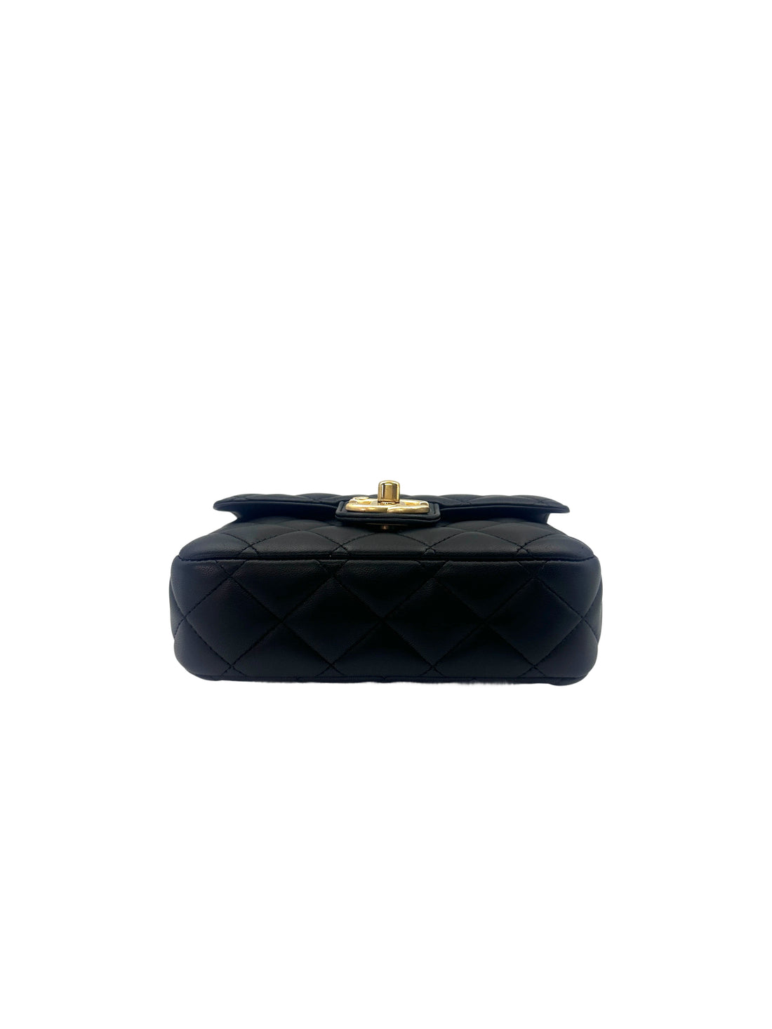 Chanel 23C Black Quilted Lambskin Square Flap Bag(H2***90) CC1501