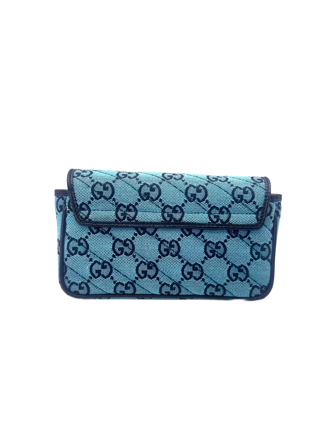 Gucci GG Marmont Blue Denim Canvas Shoulder Bag GG742