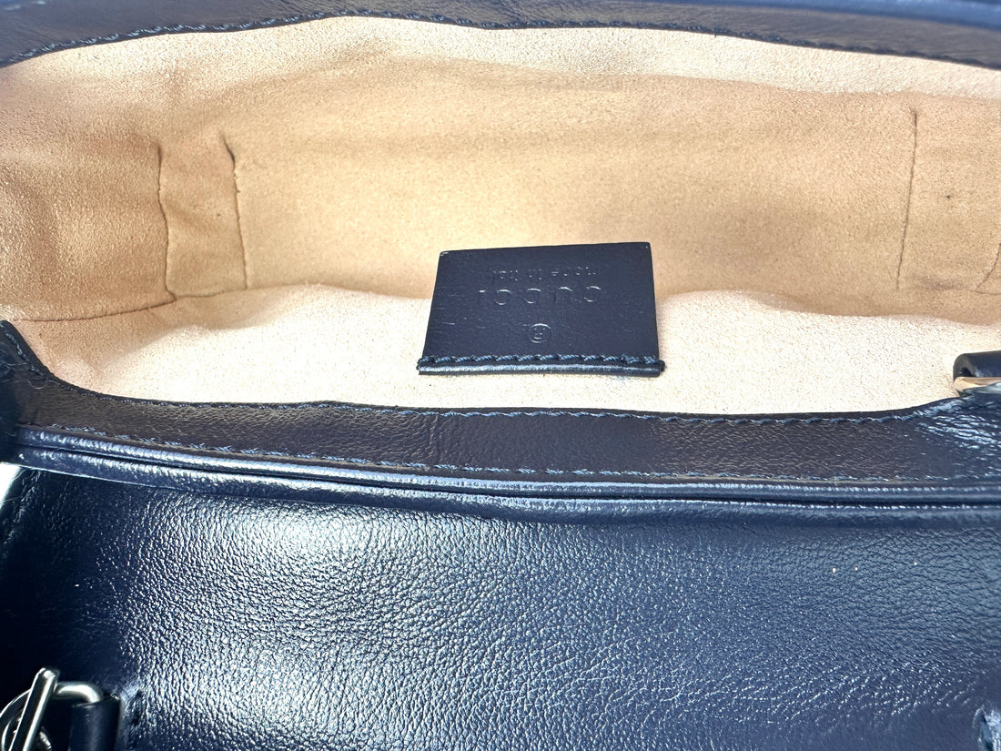 Gucci GG Marmont Blue Denim Canvas Shoulder Bag GG742