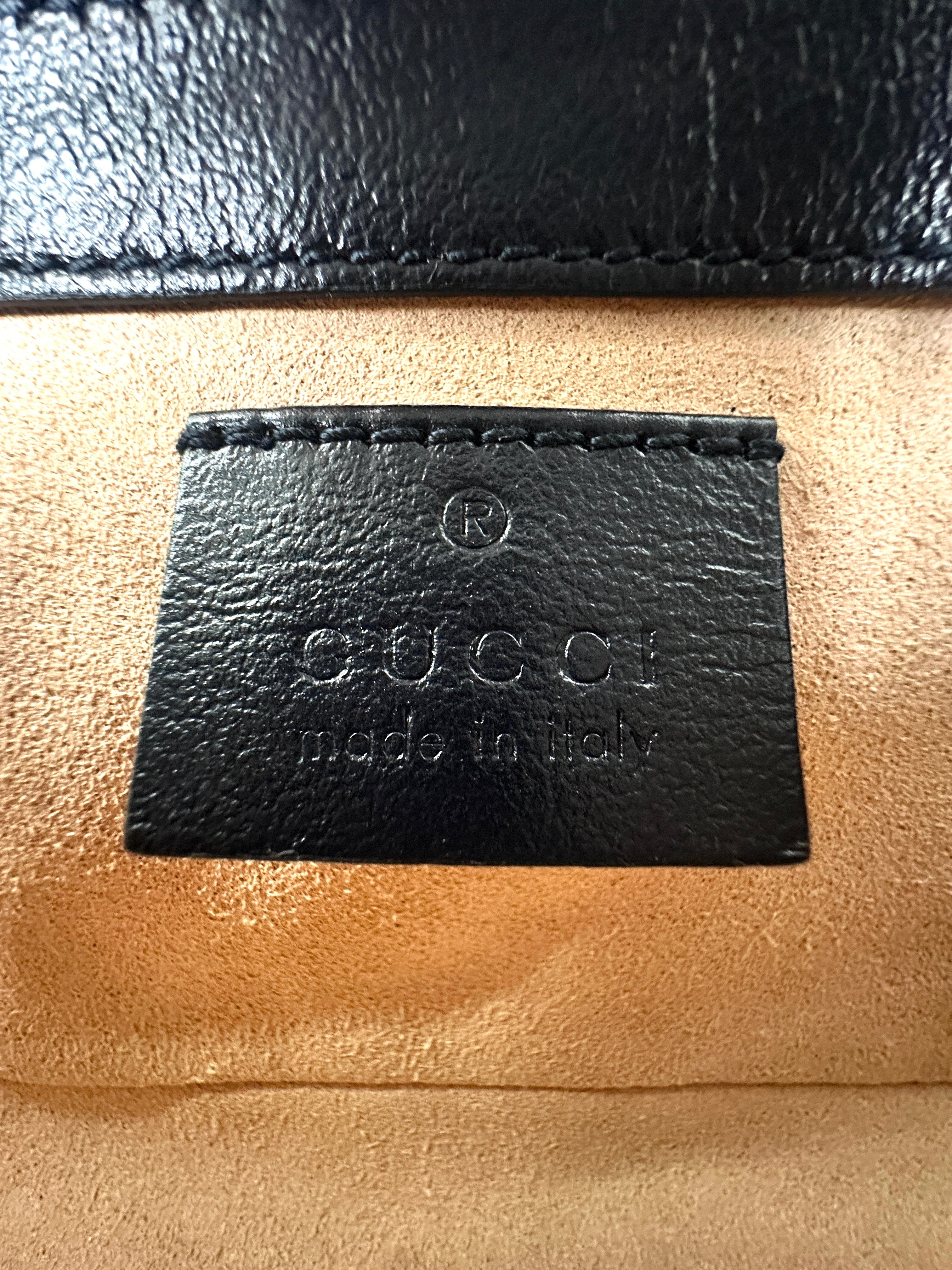Gucci GG Marmont Blue Denim Canvas Shoulder Bag GG742