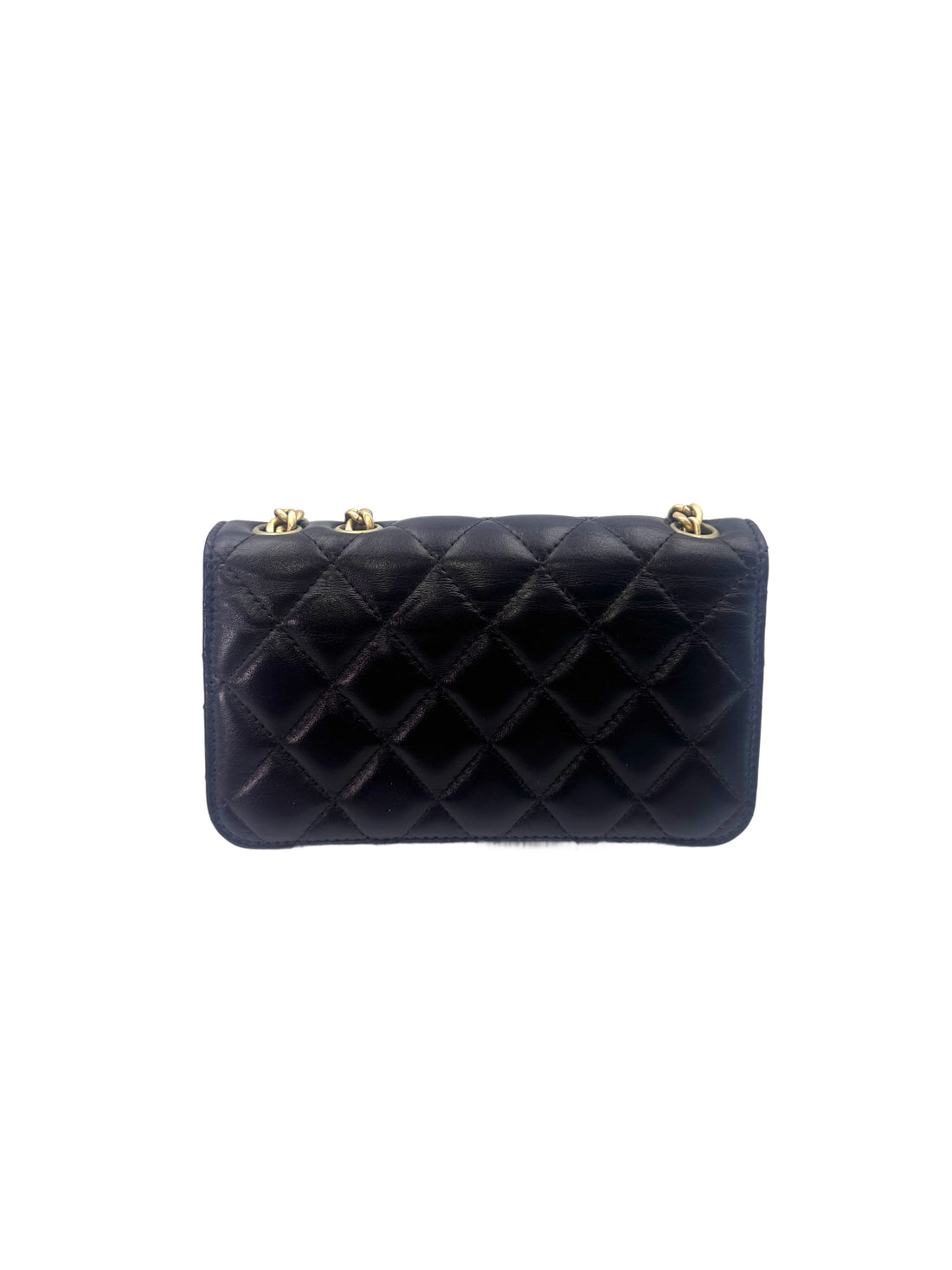 Chanel Dark Purple Quilted Leather Wallet On Chain(EN***PA) CC1495