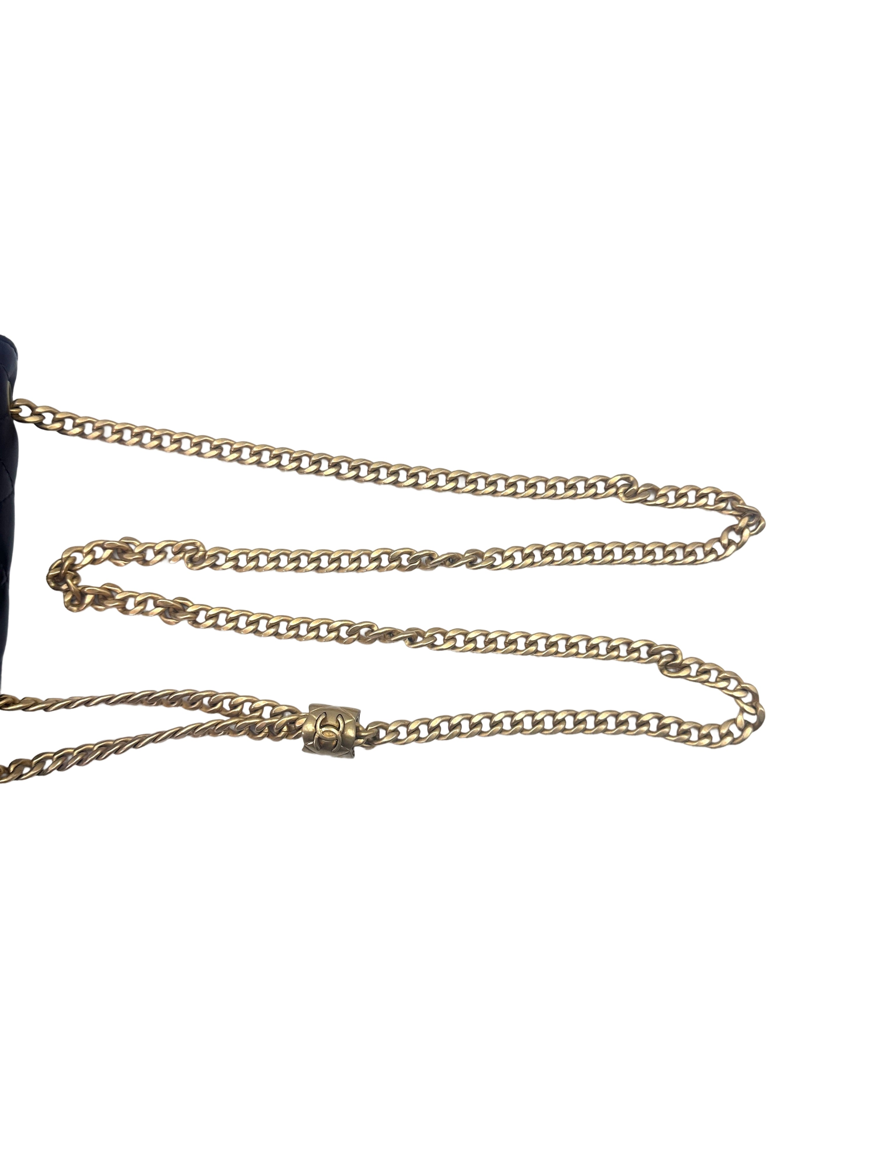 Chanel Dark Purple Quilted Leather Wallet On Chain(EN***PA) CC1495