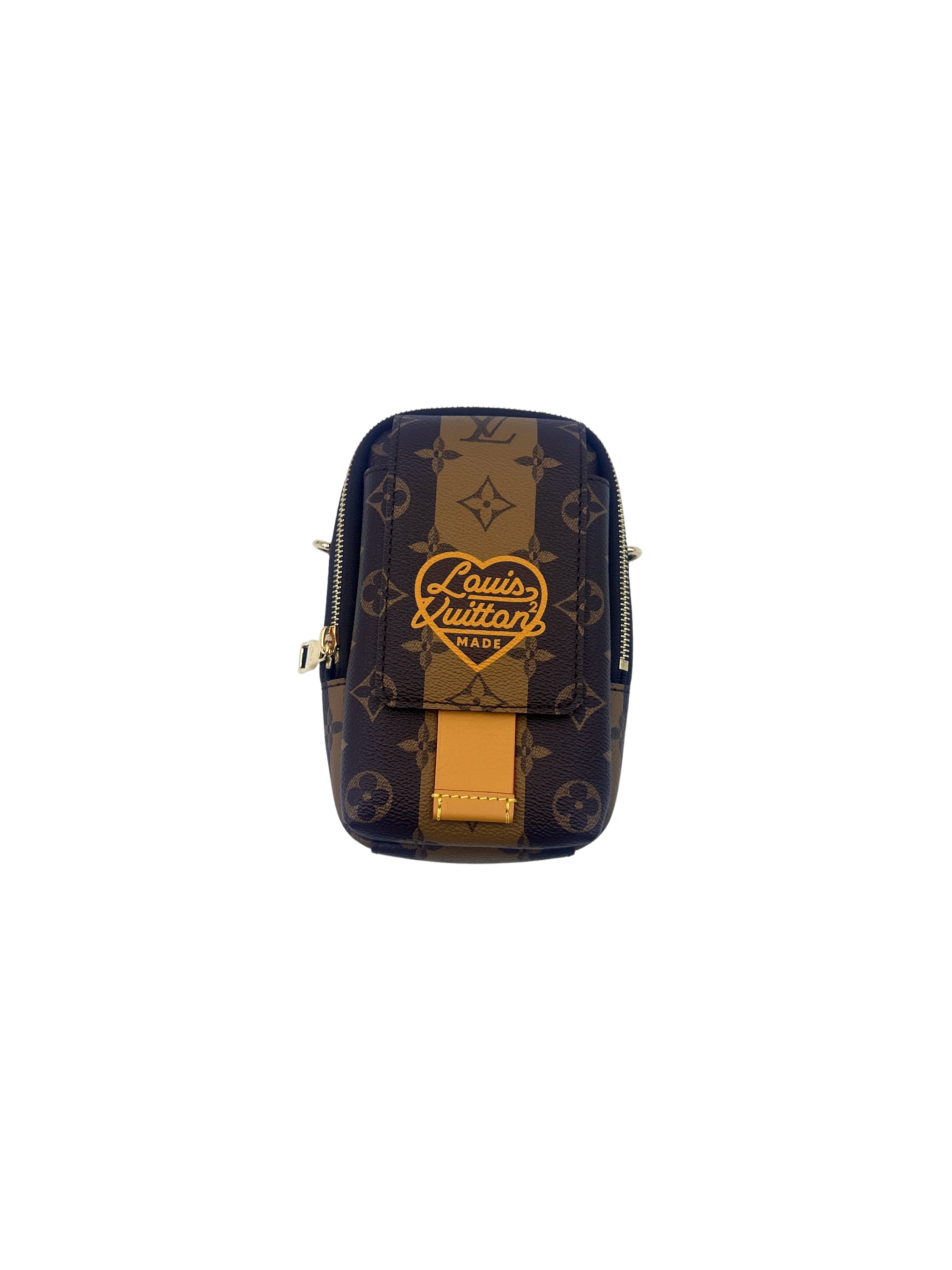 Louis Vuitton x Nigo Monogram Stripes Brown Flap Double Phone Pouch LV2076