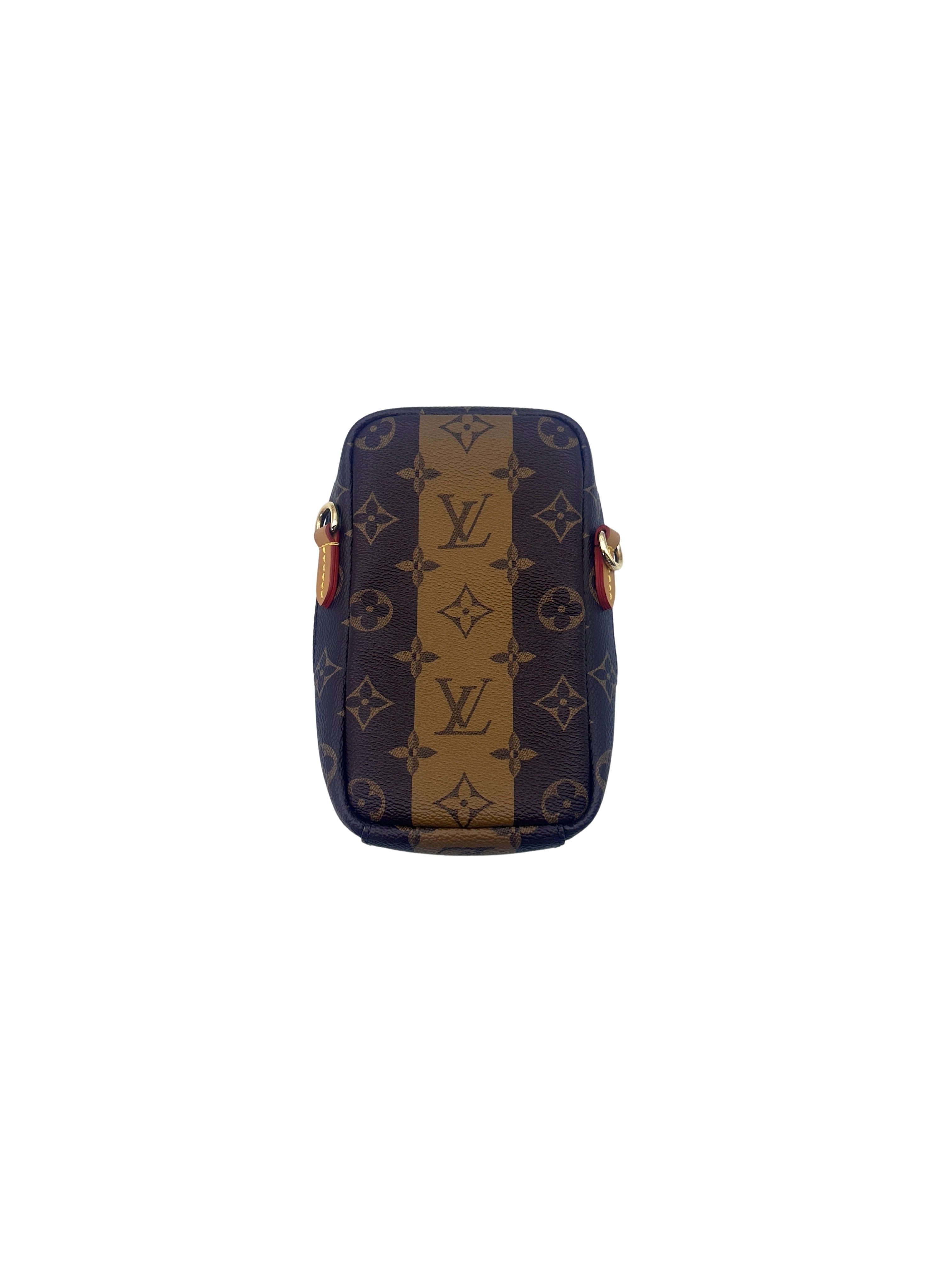 Louis Vuitton x Nigo Monogram Stripes Brown Flap Double Phone Pouch LV2076