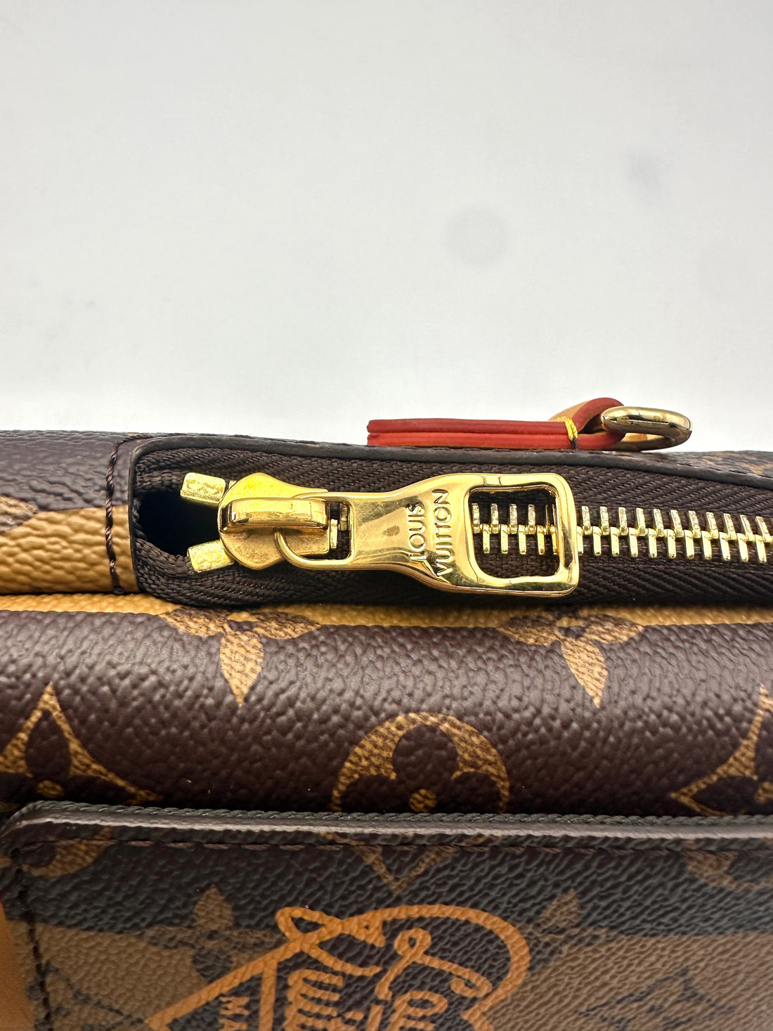 Louis Vuitton x Nigo Monogram Stripes Brown Flap Double Phone Pouch LV2076
