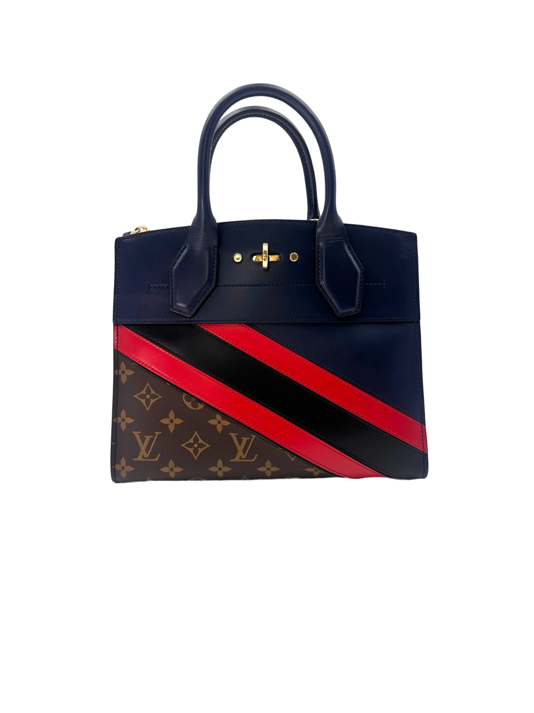 Louis Vuitton City Steamer Multicolor Monogram Stripe Calfskin Handle Bag LV2095