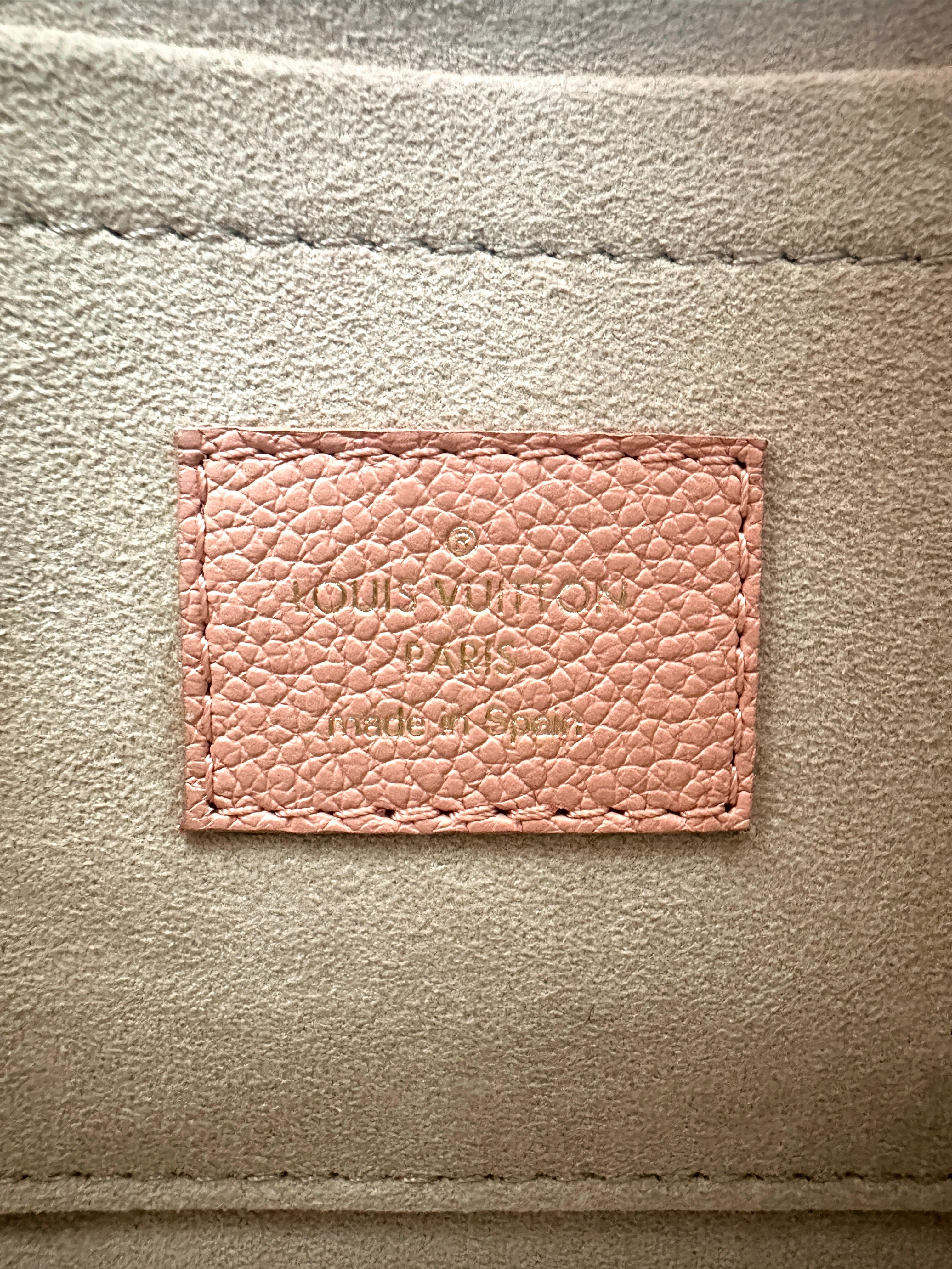 Louis Vuitton Bagatelle Pink/White Bicolor Monogram Empreinte Giant Leather Shoulder Bag LV2081