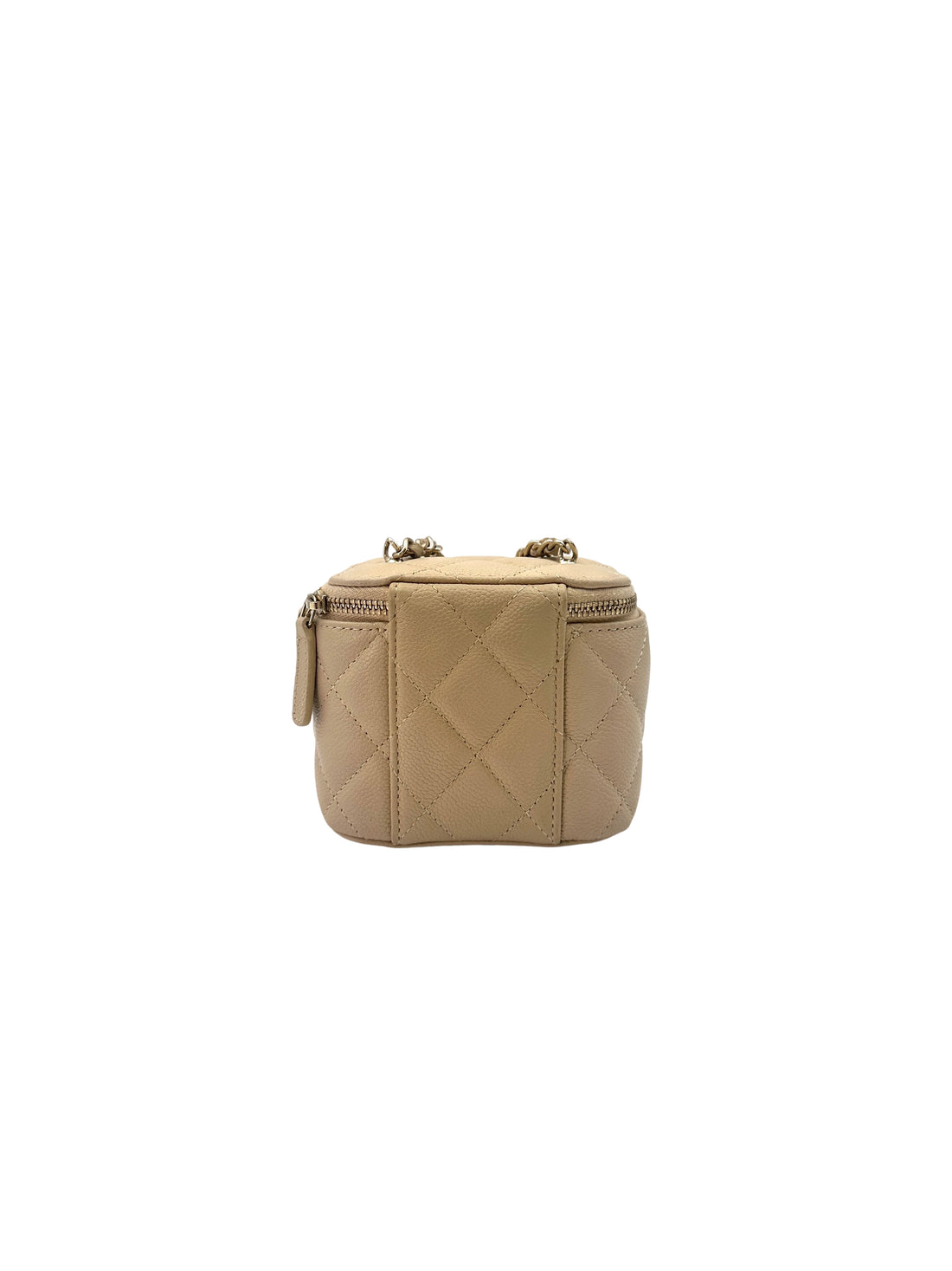 Chanel CC Filigree Beige Quilted Leather Vanity Case(31***24) CC1489
