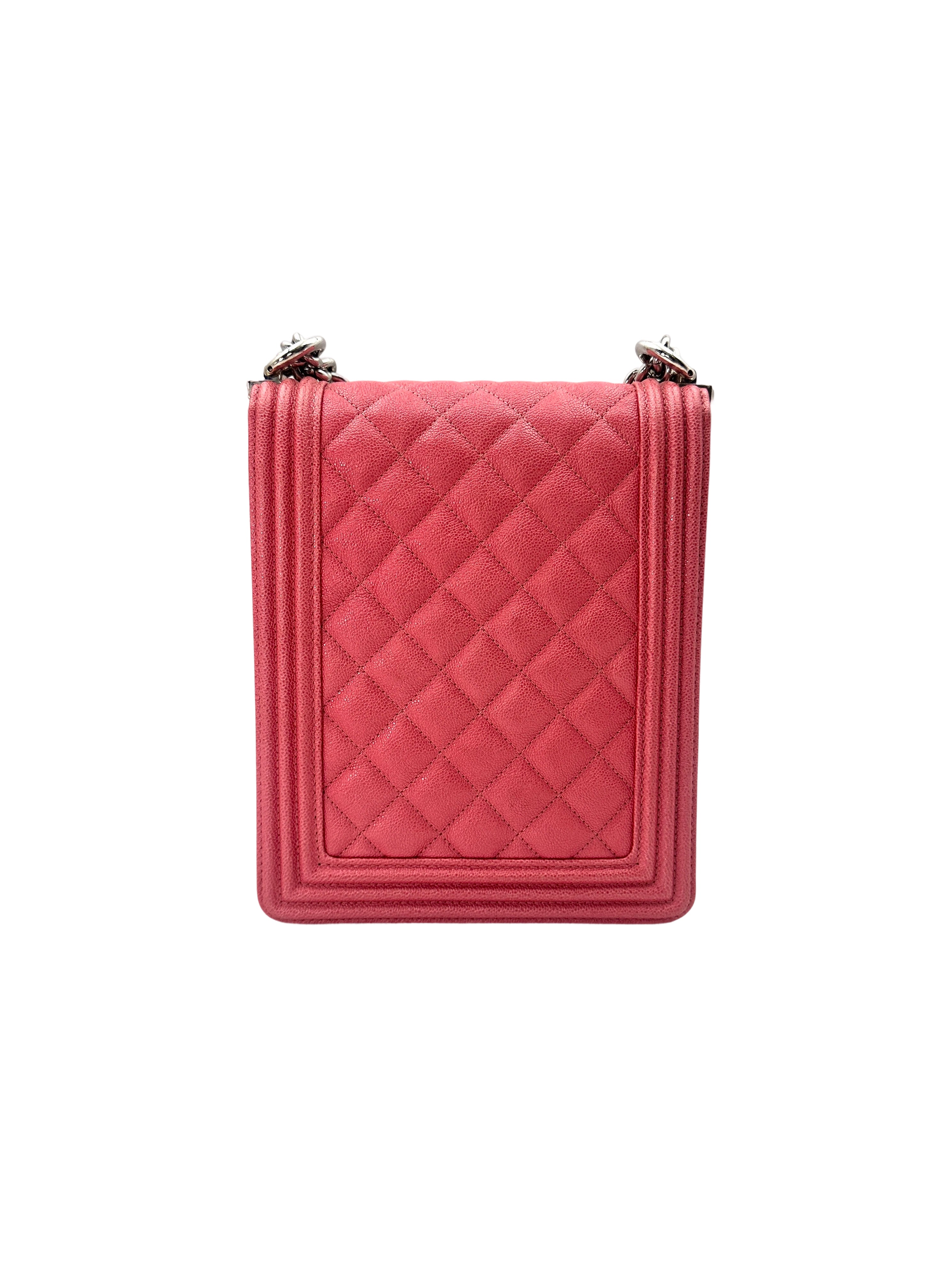 Chanel North South LeBoy Pink Quilted Leather Shoulder Bag With Gold Buckle(27***84) IRIS060