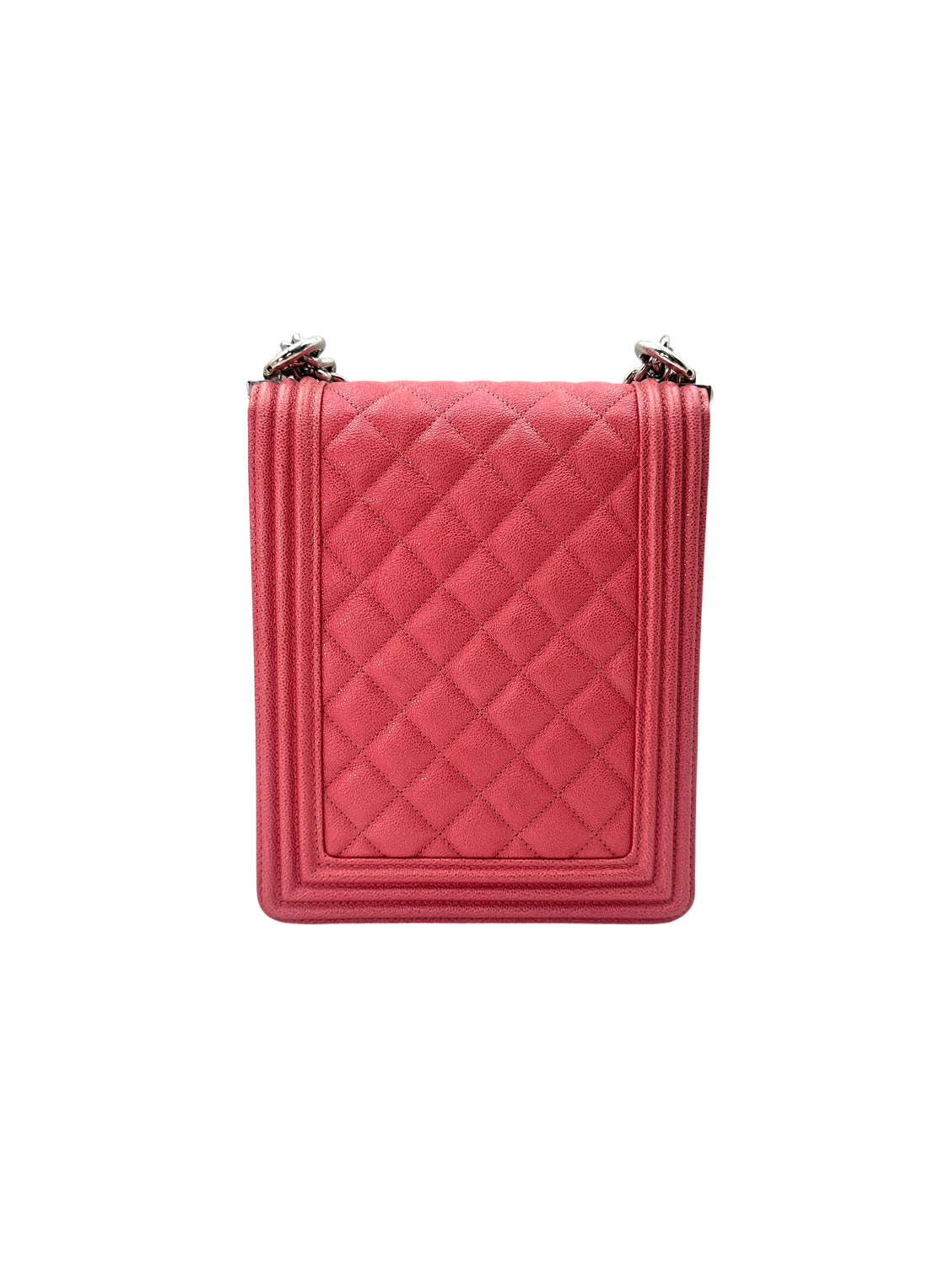 Chanel North South LeBoy Pink Quilted Leather Shoulder Bag With Gold Buckle(27***84) IRIS060