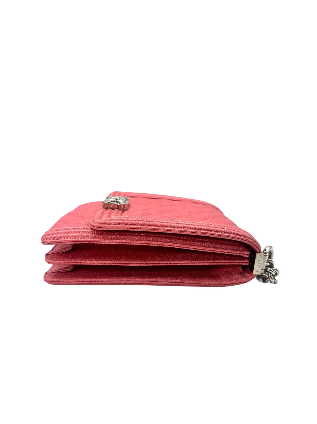 Chanel North South LeBoy Pink Quilted Leather Shoulder Bag With Gold Buckle(27***84) IRIS060
