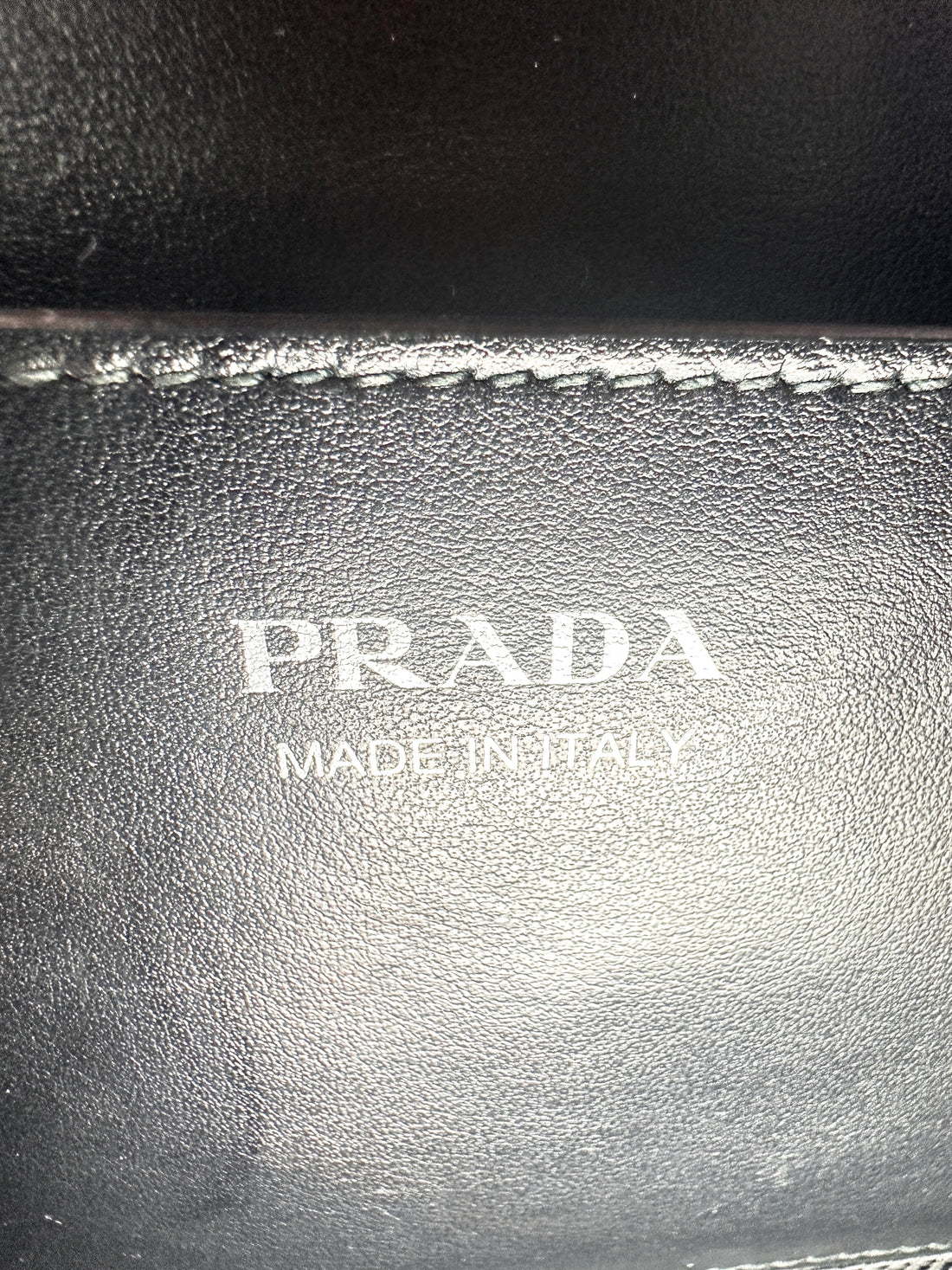 Prada Monochrome Saffiano Black Leather Chain Shoulder Bag PR200
