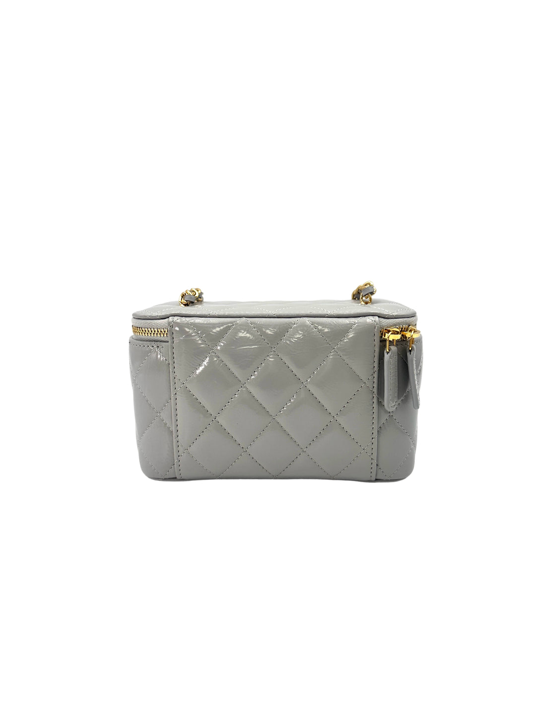 Chanel 24K Grey Quilted Leather Vanity Case(TA***AH) CC1503
