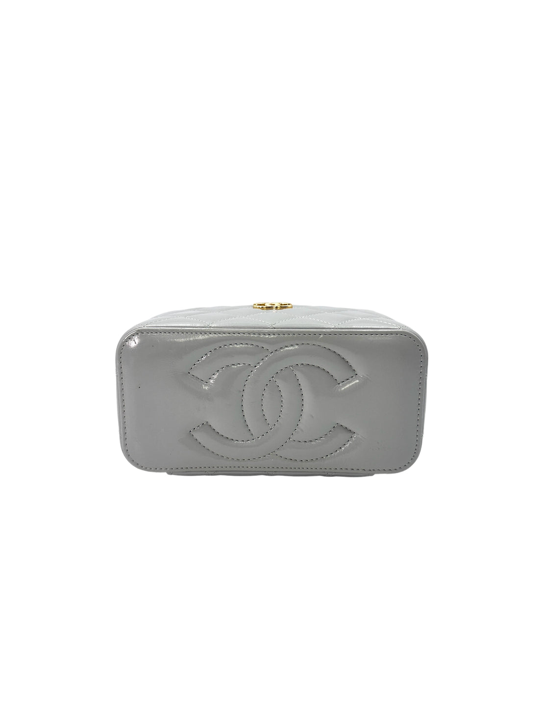 Chanel 24K Grey Quilted Leather Vanity Case(TA***AH) CC1503