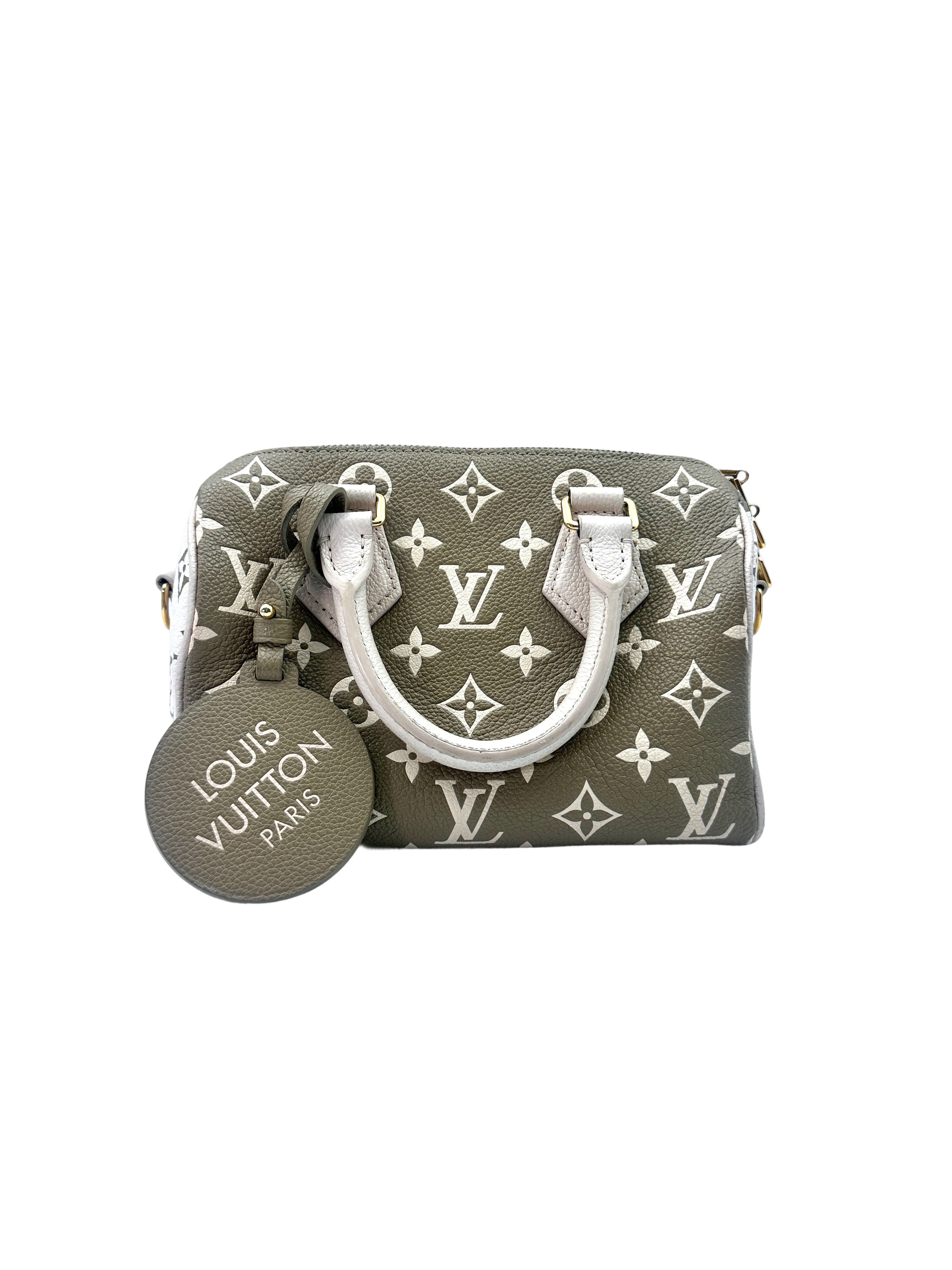 Louis Vuitton Speedy20 "Spring in the City" Green/White Monogram Empreinte Handle Bag LV2092