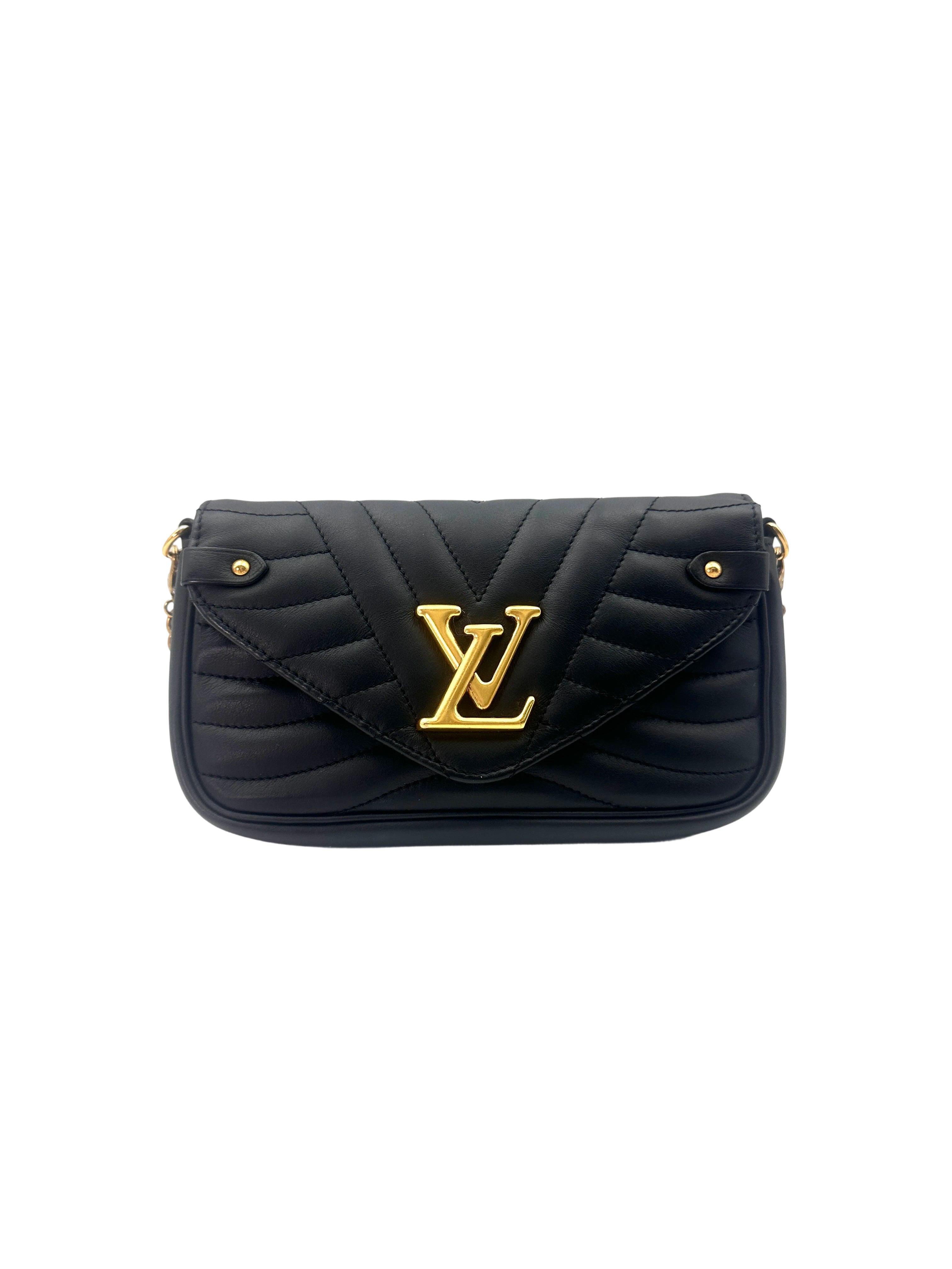 Louis Vuitton New Wave Black Chevron Quilted Leather Shoulder Bag LV2086