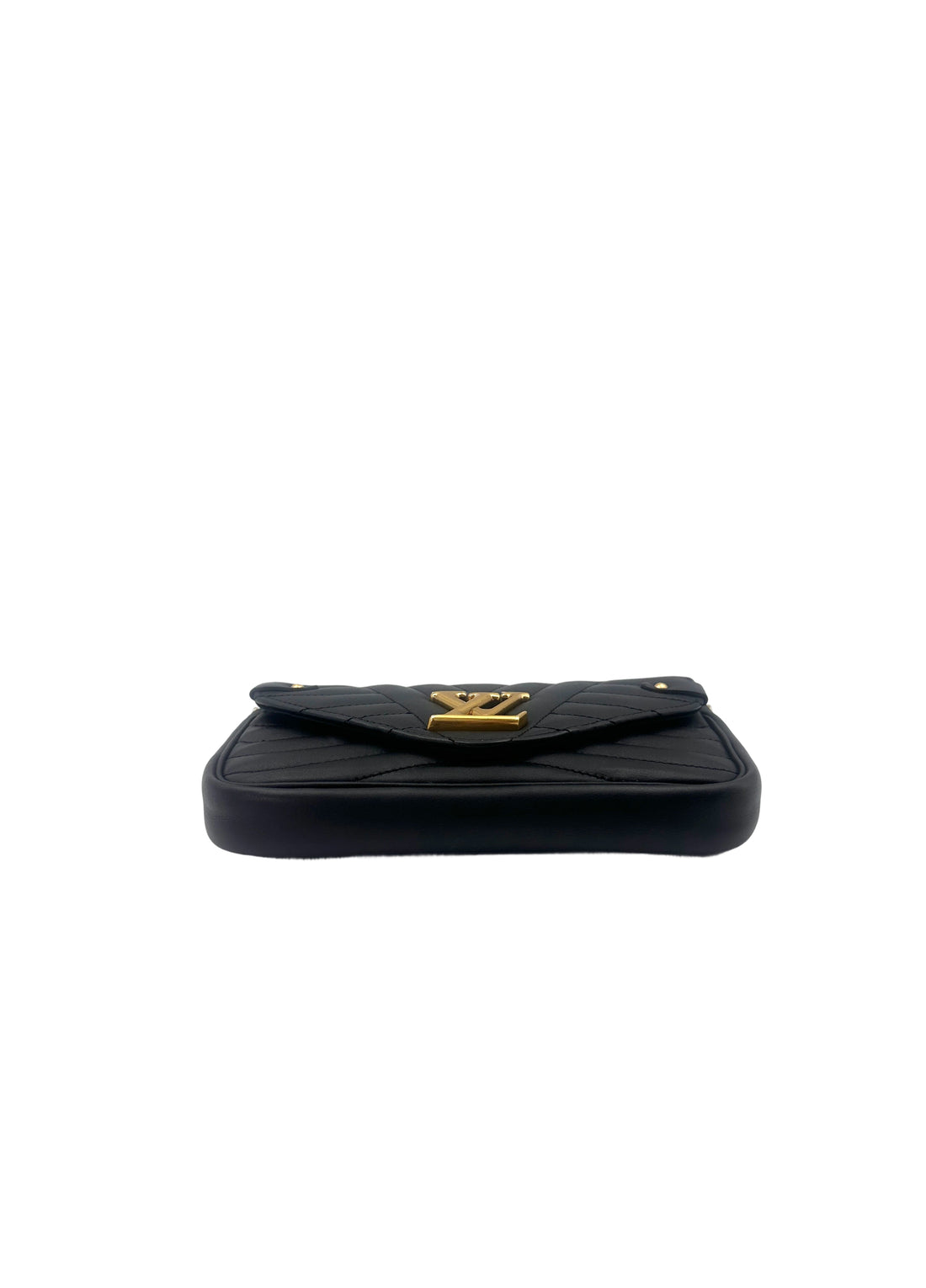 Louis Vuitton New Wave Black Chevron Quilted Leather Shoulder Bag LV2086