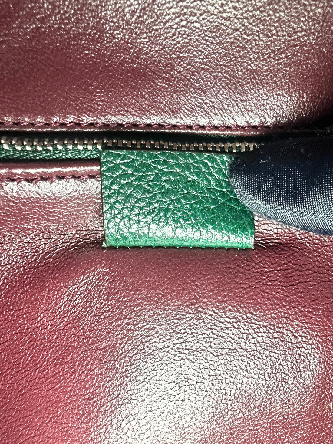 Gucci Zumi Dark Green Grainy Leather Handle Bag GG748