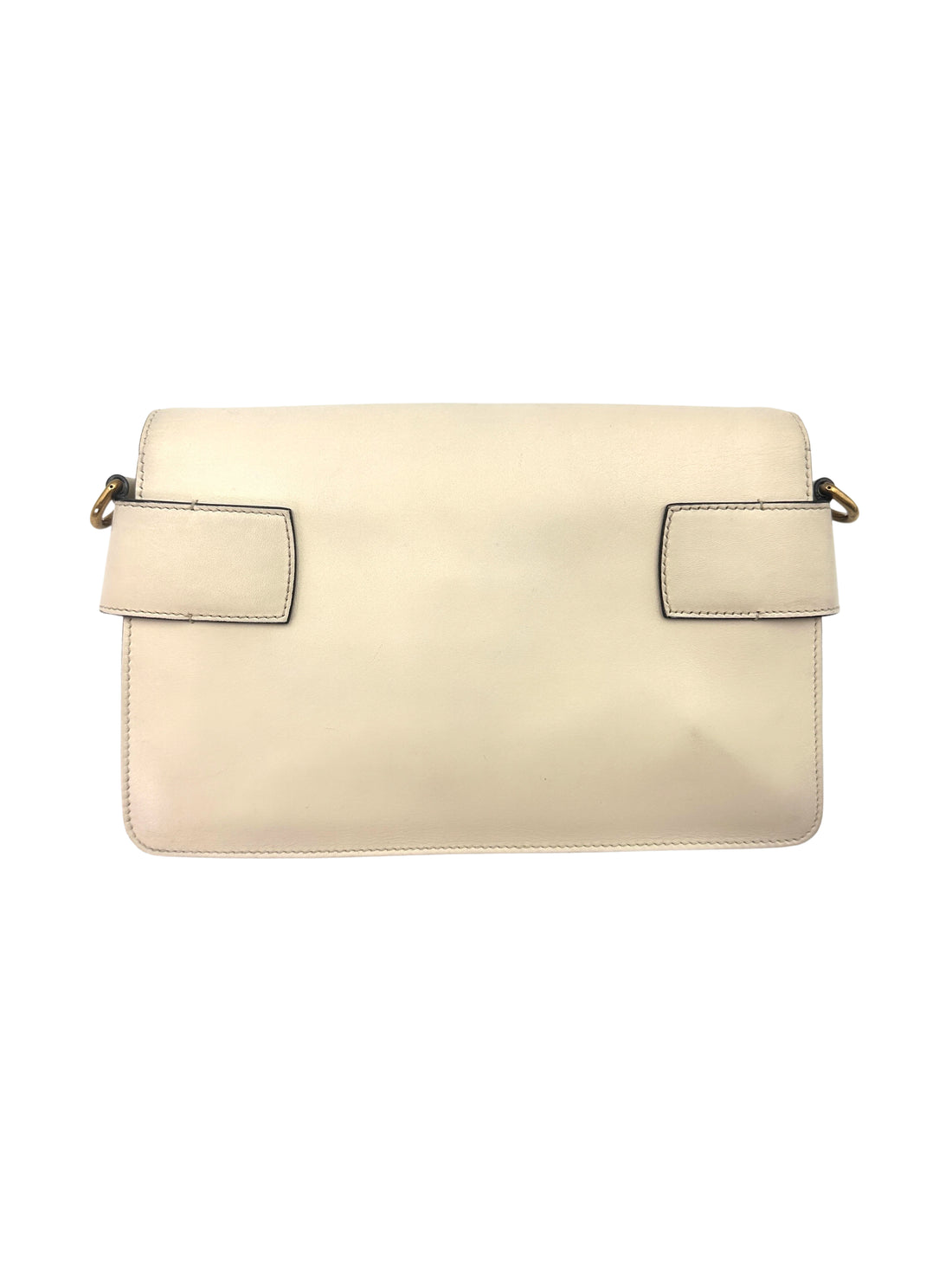 Gucci Broadway Animalier White Leather Shoulder Bag With Tiger Head GG745
