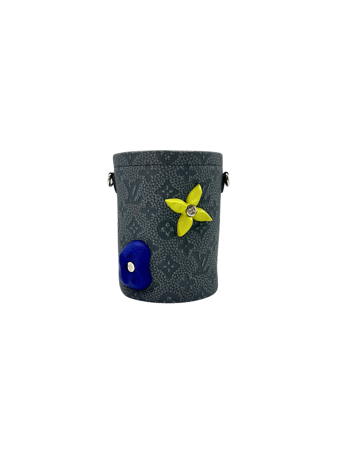 Louis Vuitton Climbing Chalk Pouch Gray Monogram Embossed Leather Bag IRIS061