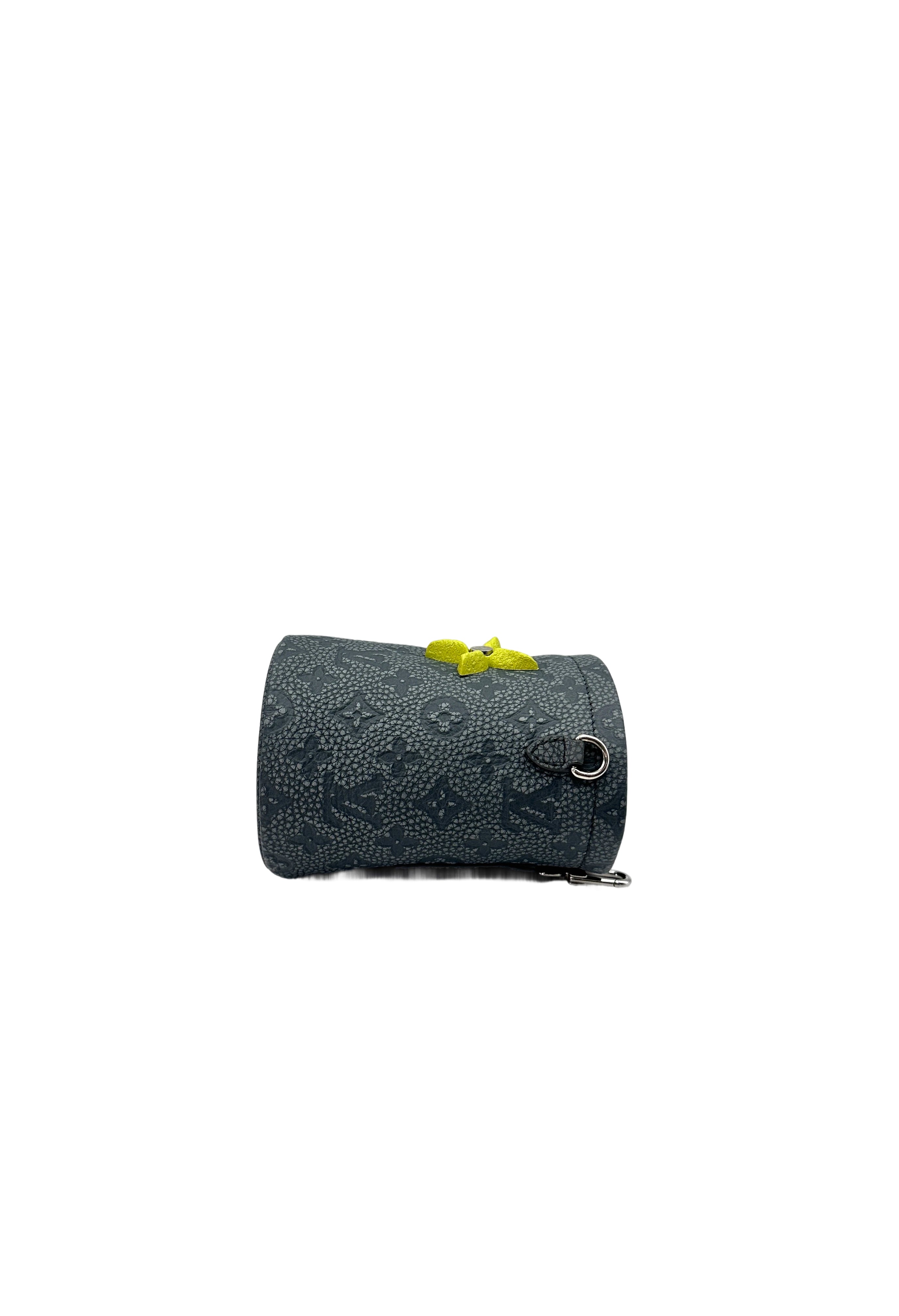 Louis Vuitton Climbing Chalk Pouch Gray Monogram Embossed Leather Bag IRIS061