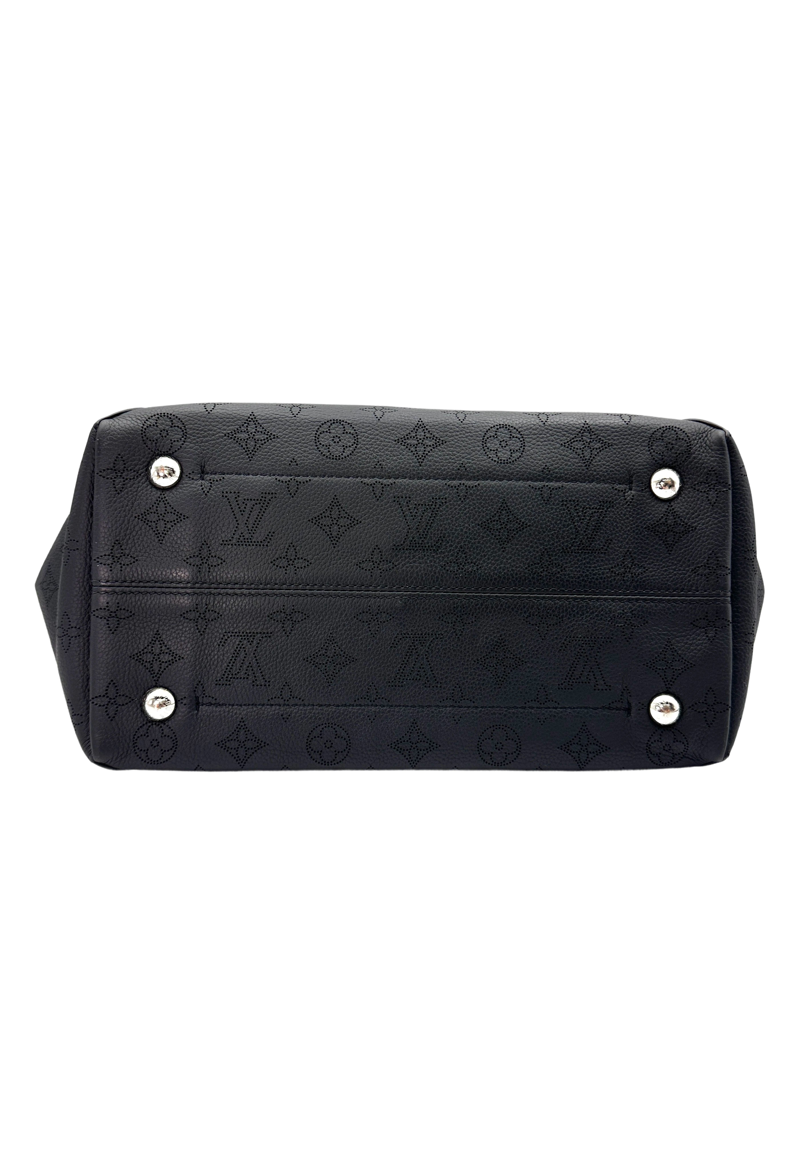 Louis Vuitton Mahina Hina Black Perforated Leather Tote Bag With Pouch LV2099