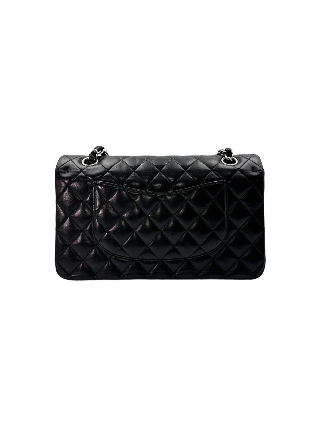Chanel Classic Flap Black Quilted Lambskin Medium Size Flap Bag With Silver Buckle(13***46) CC1510