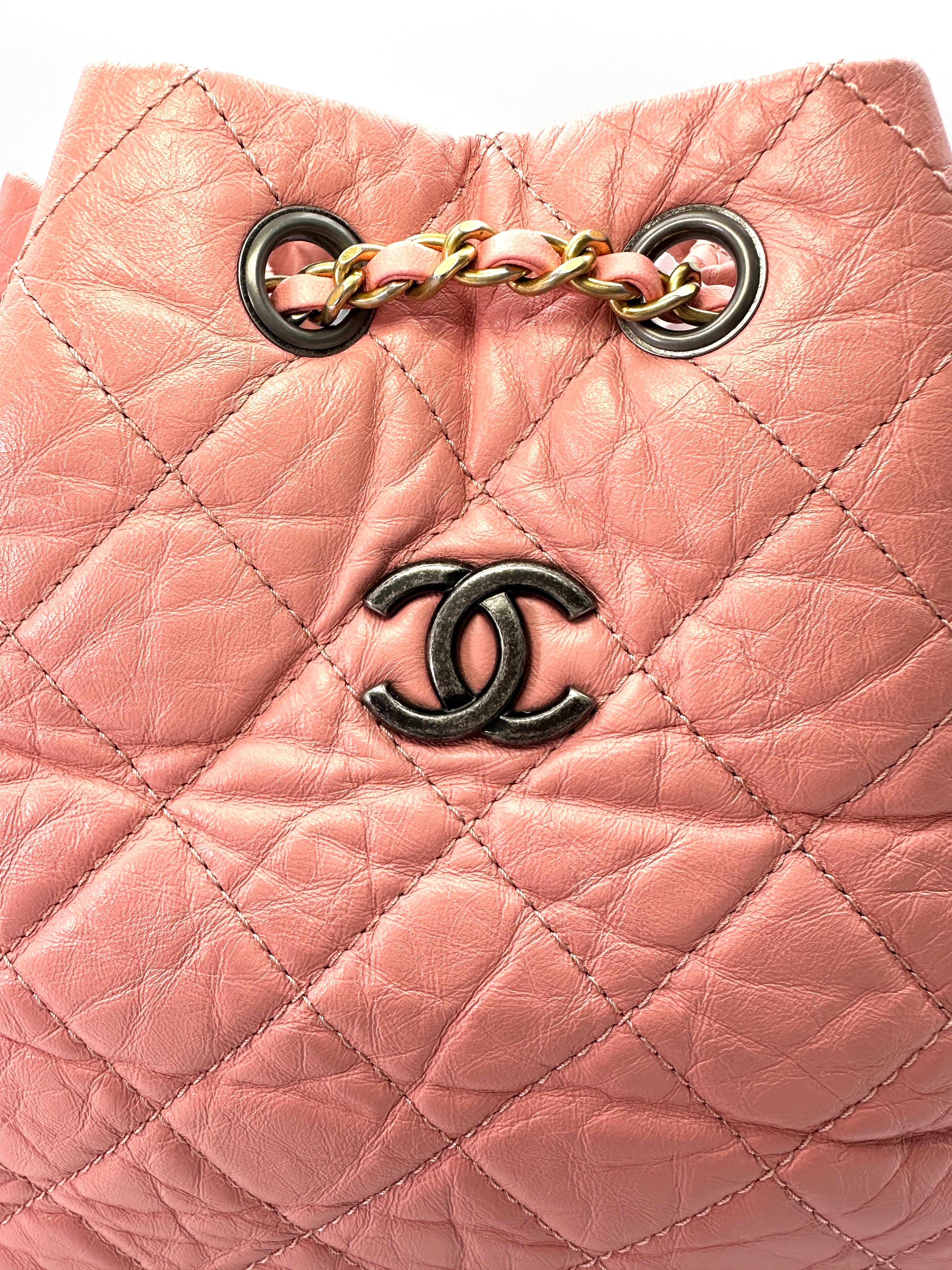 Chanel Gabrielle Pink Quilted Calfskin Small Size Backpack(27***90) CC1511