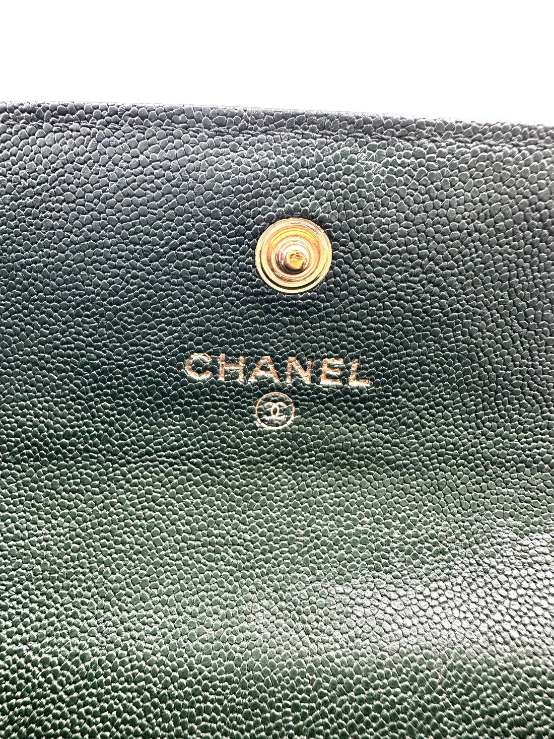 Chanel LeBoy Green Chevron Quilted Leather Flap Wallet With Gold Buckle(26***26) CC1509