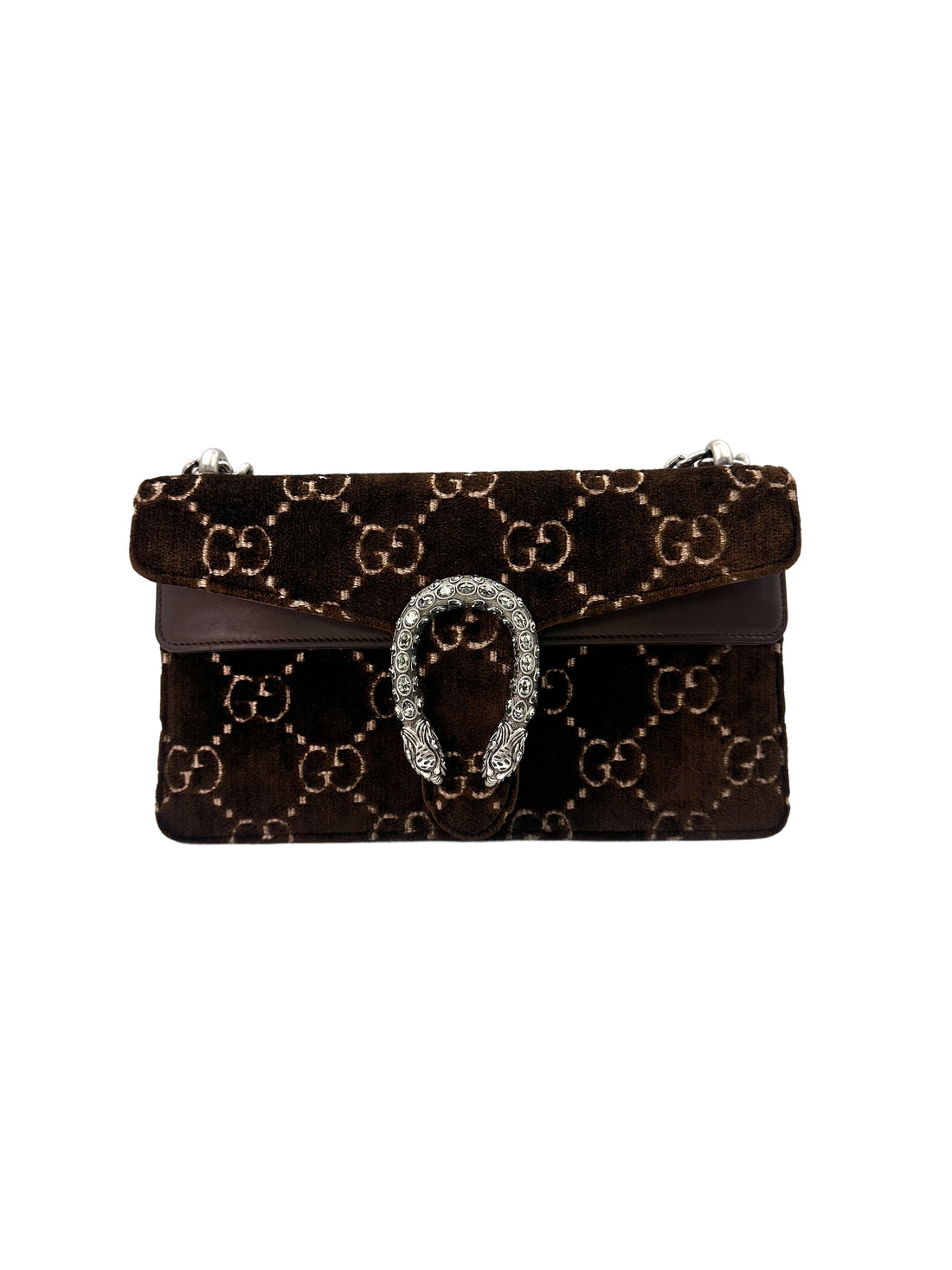 Gucci Dionysus GG Brown Velvet Medium Size Shoulder Bag GG753