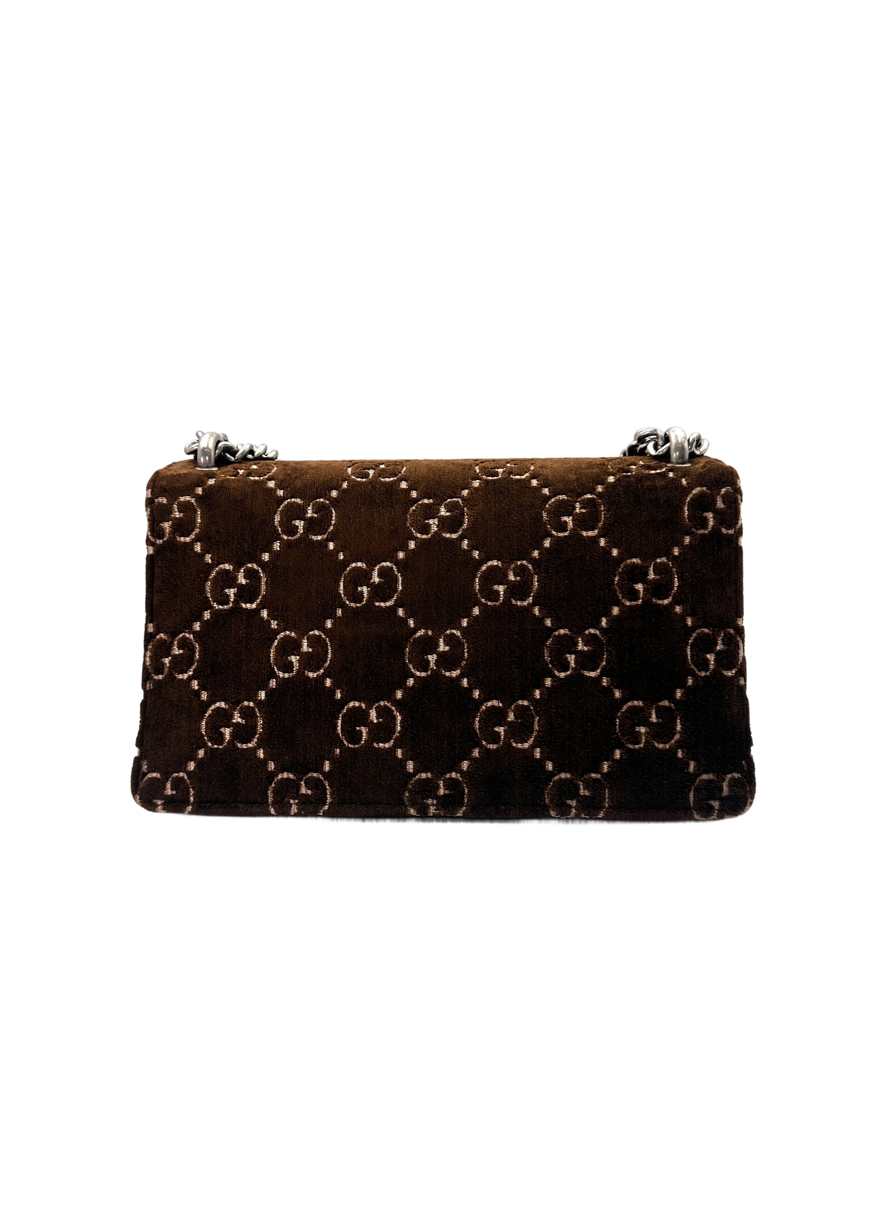 Gucci Dionysus GG Brown Velvet Medium Size Shoulder Bag GG753