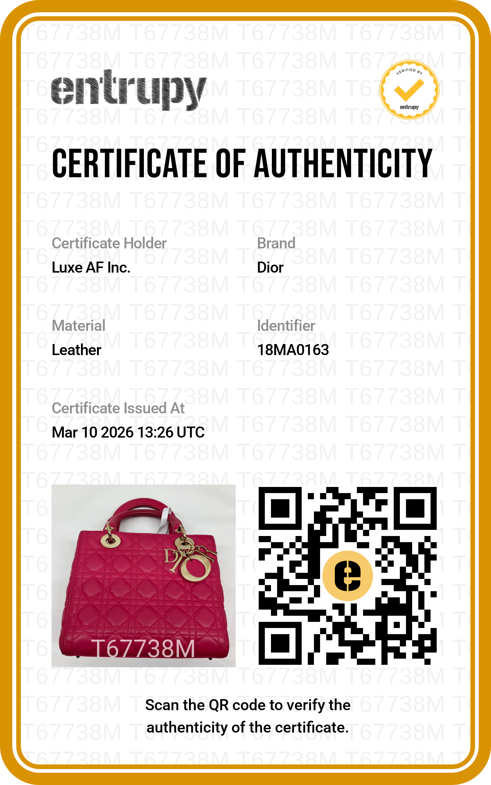 Christian Dior Lady Dior Pink Cannage Leather Handle Bag With Gold Charms DR569