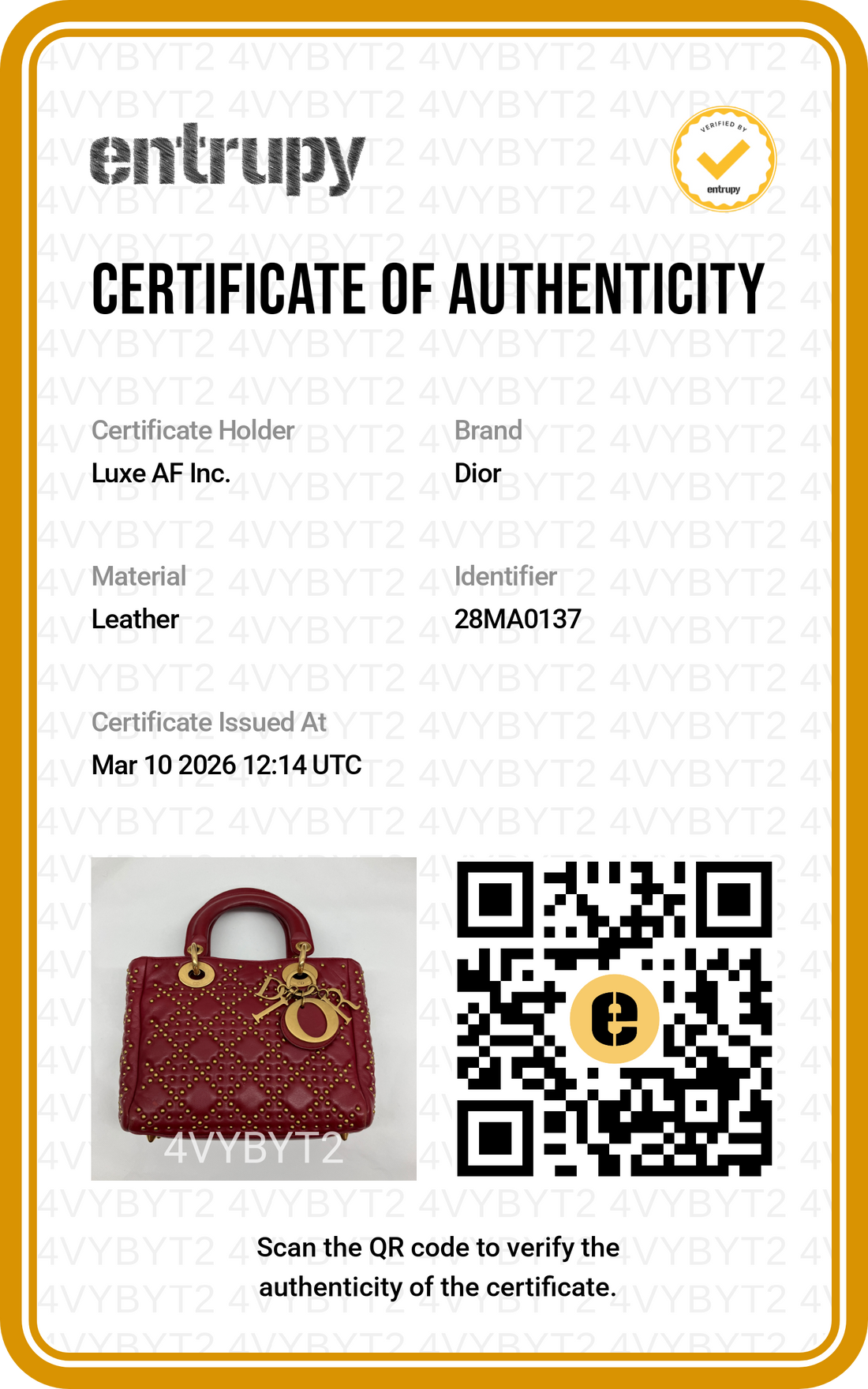 Christian Dior Lady Dior Red Cannage Leather Handle Bag With Gold Charms DR568
