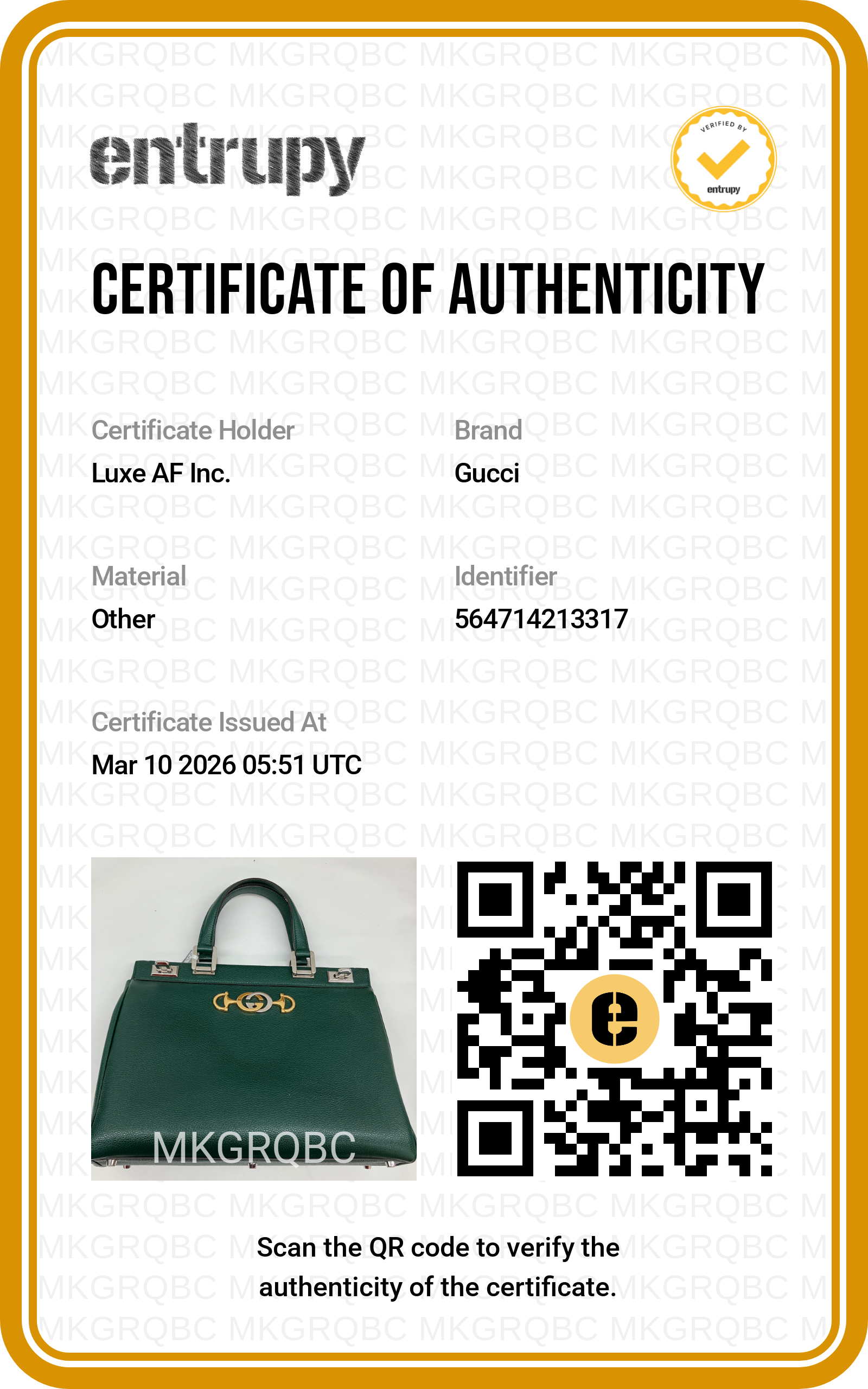 Gucci Zumi Dark Green Grainy Leather Handle Bag GG748