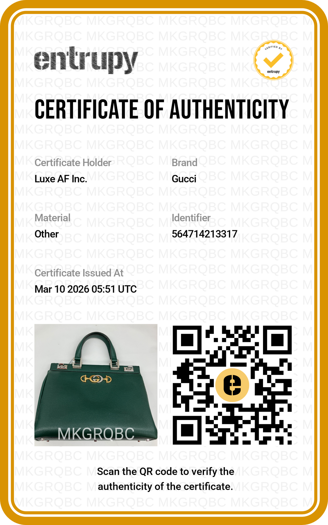 Gucci Zumi Dark Green Grainy Leather Handle Bag GG748