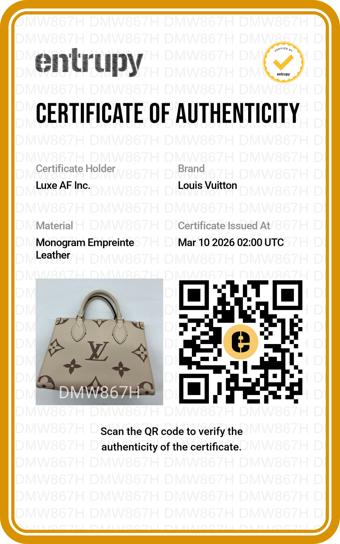 Louis Vuitton OnTheGo PM Beige/Brown Bicolor Monogram Empreinte Leather Handle Bag LV2193